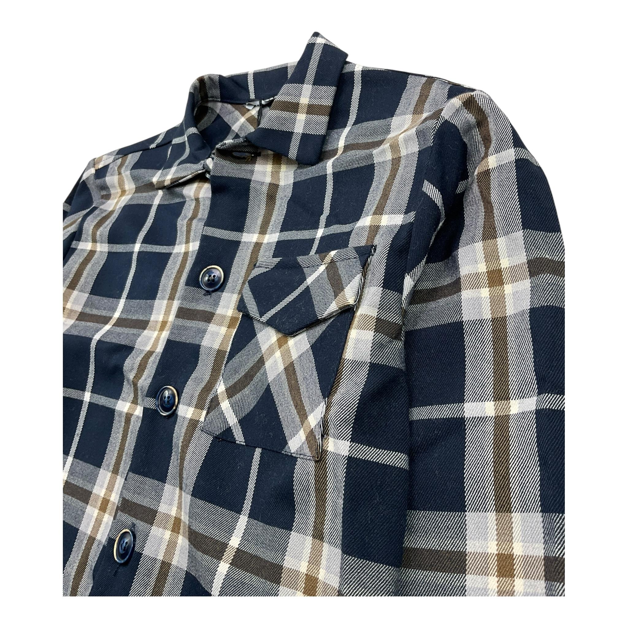 NEVER TOO camicia manica lunga fantasia quadri Blu per Bambino NT2182B BLU NEVER TOO