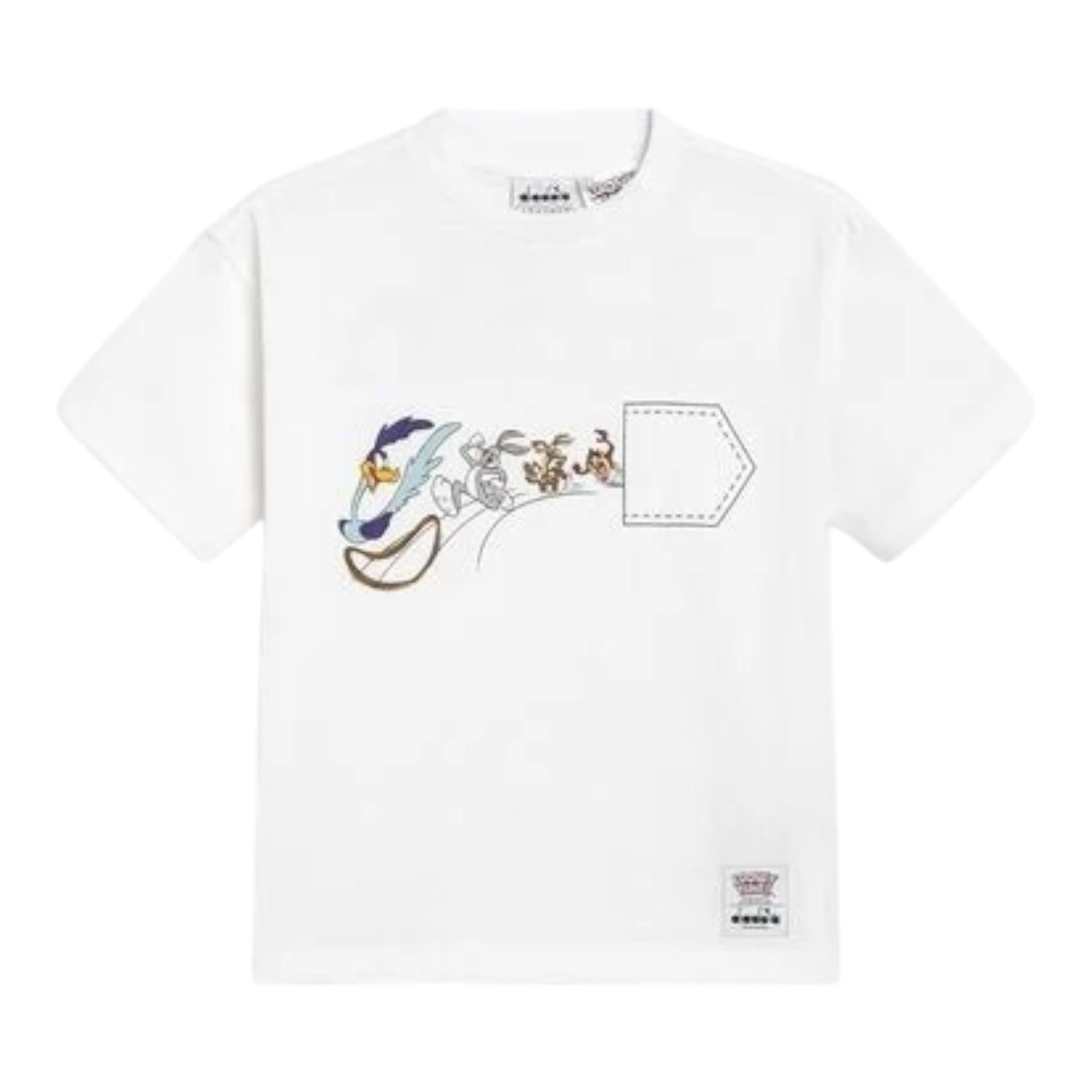 DIADORA t-shirt girocollo tinta unita stampa looney tunes Bianco per Bambino 502180949 BIANCO DIADORA