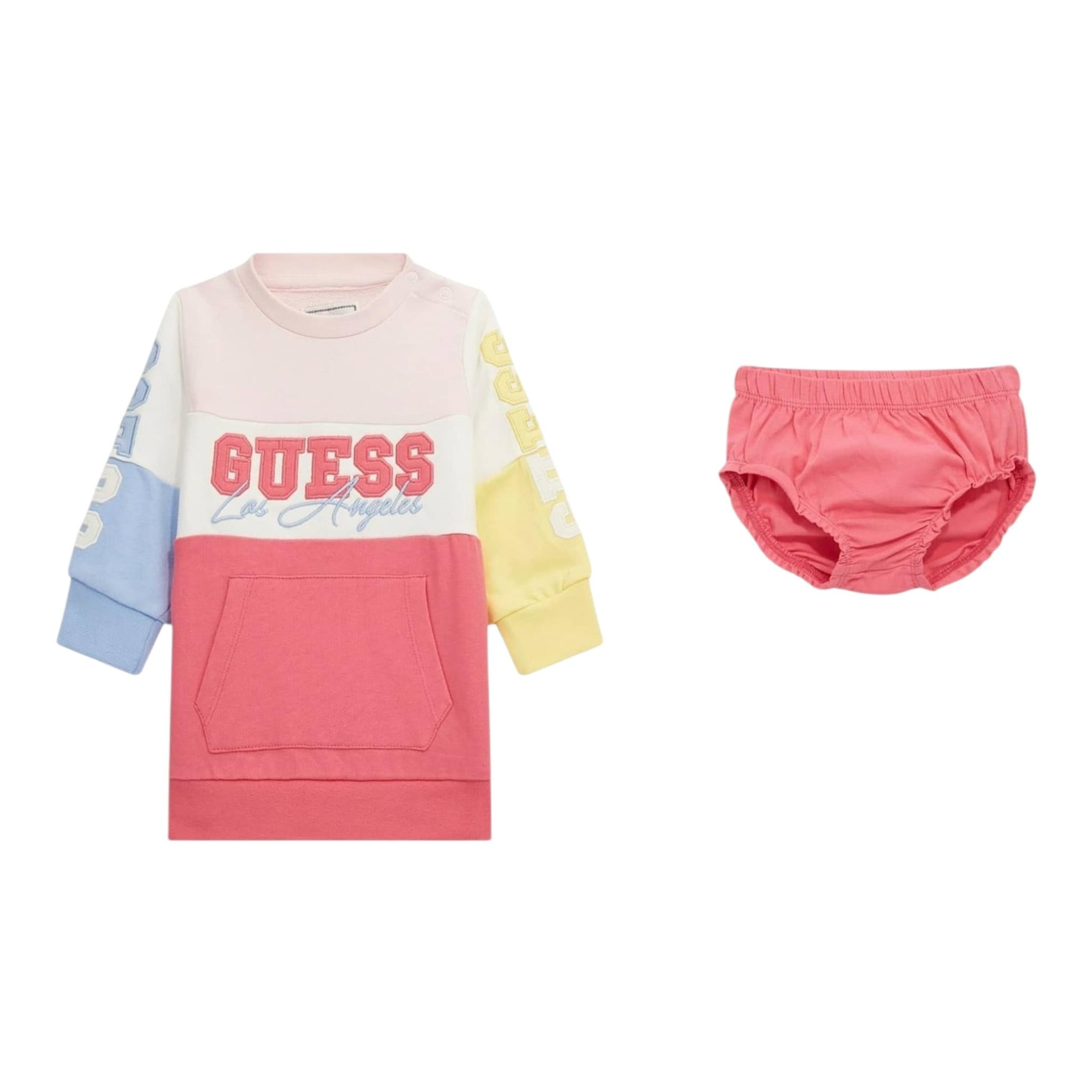 GUESS abito manica lunga girocollo multicolor con logo Multicolor per Neonata A4YK01KA6R3X MULTICOLOR GUESS