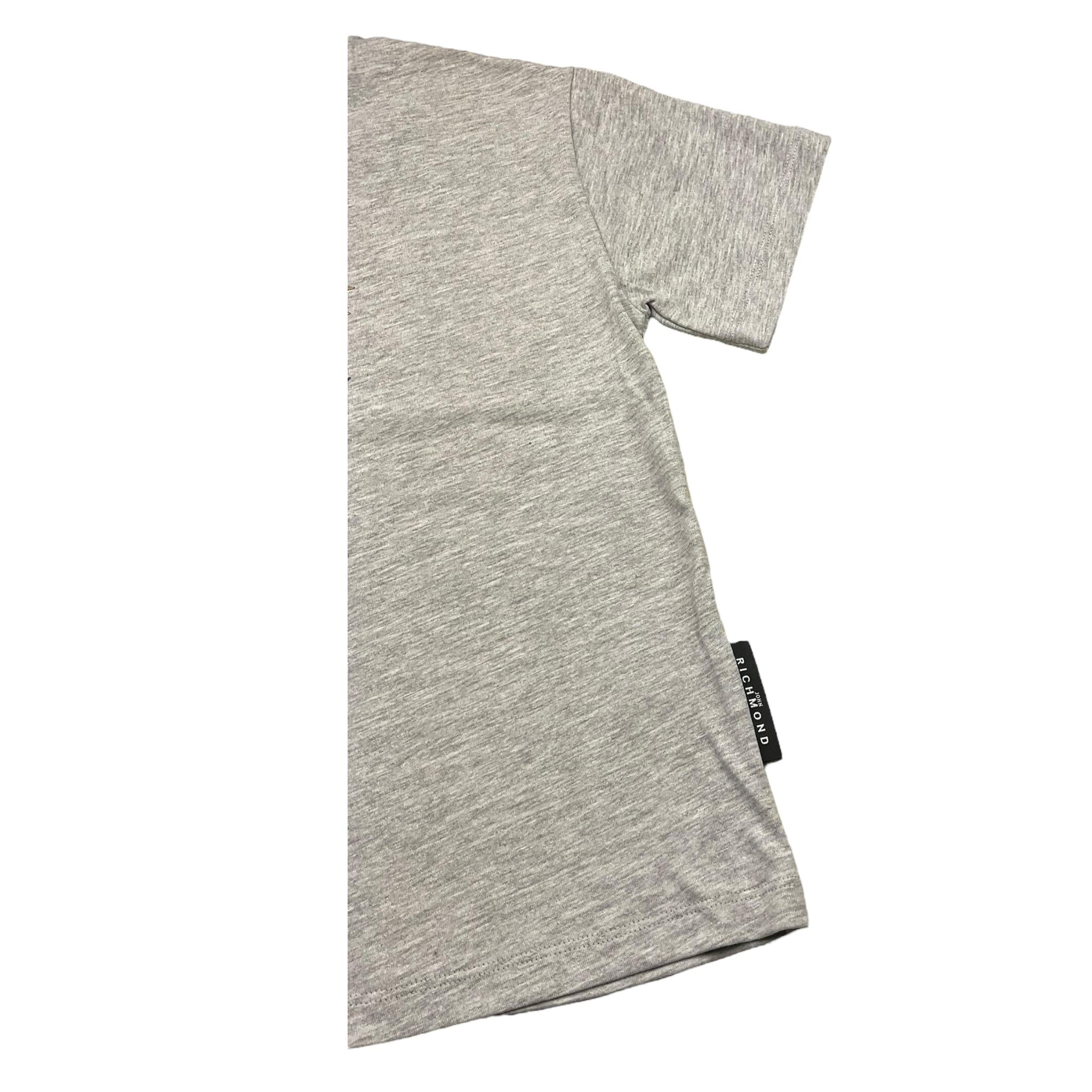 JOHN RICHMOND t-shirt girocollo tinta unita con stampa in contrasto Grigio per Bambino RBA25174TS GRIGIO JOHN RICHMOND