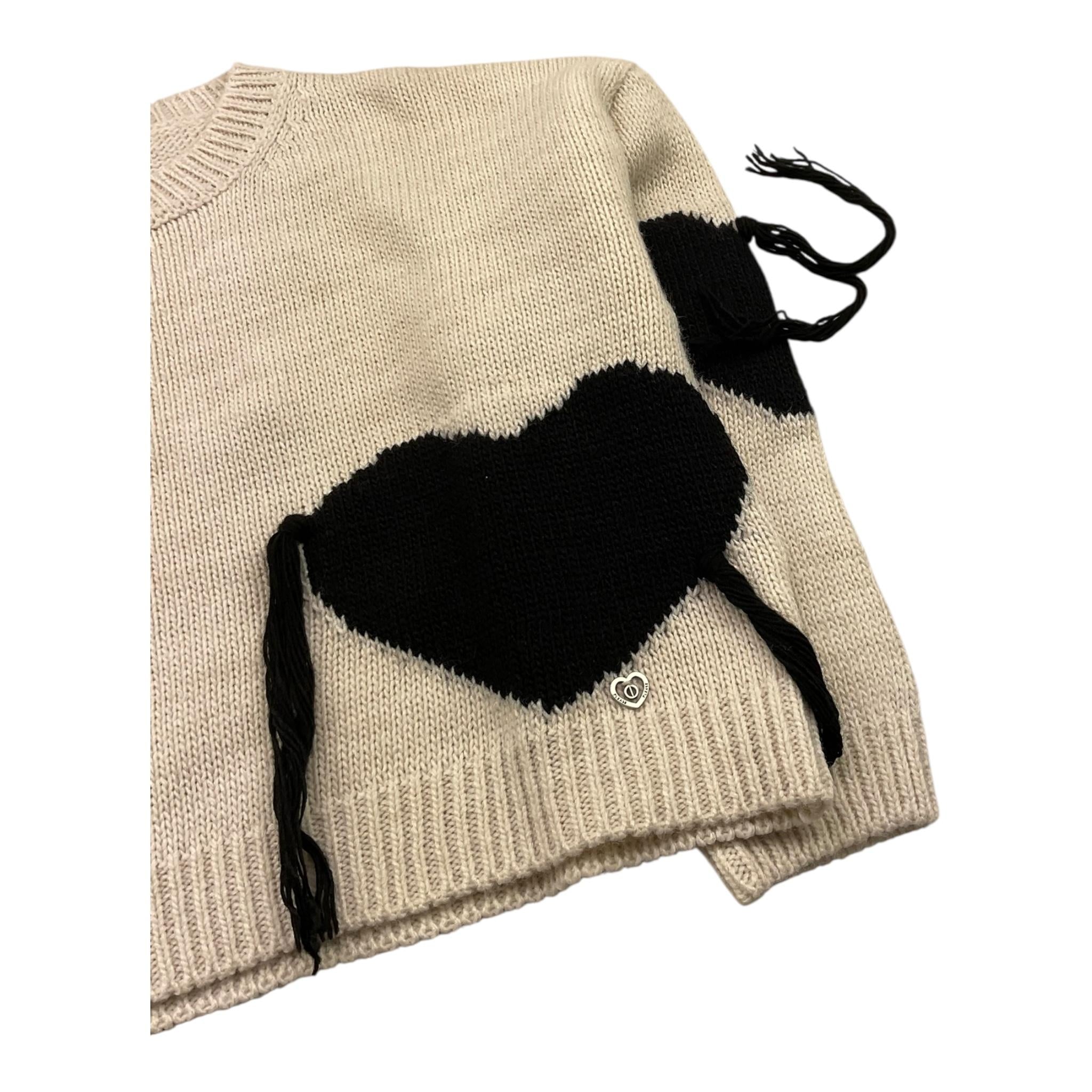 PLEASE maglia girocollo tinta unita con range Beige per Bambina NB95234G66 BEIGE PLEASE