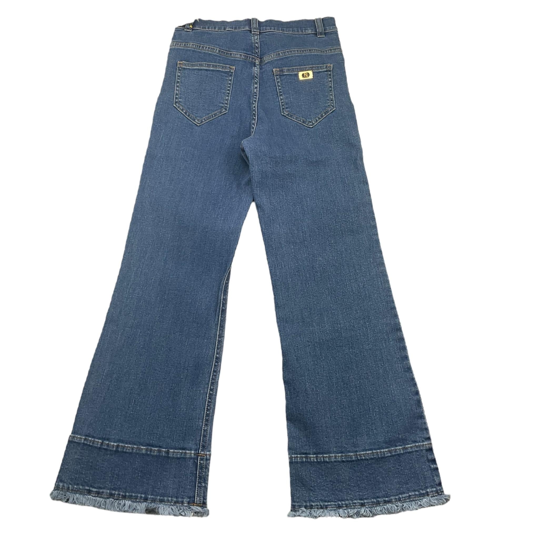 jeans tinta unita modello zampa EFPA279 AZZURRO ELISABETTA FRANCHI