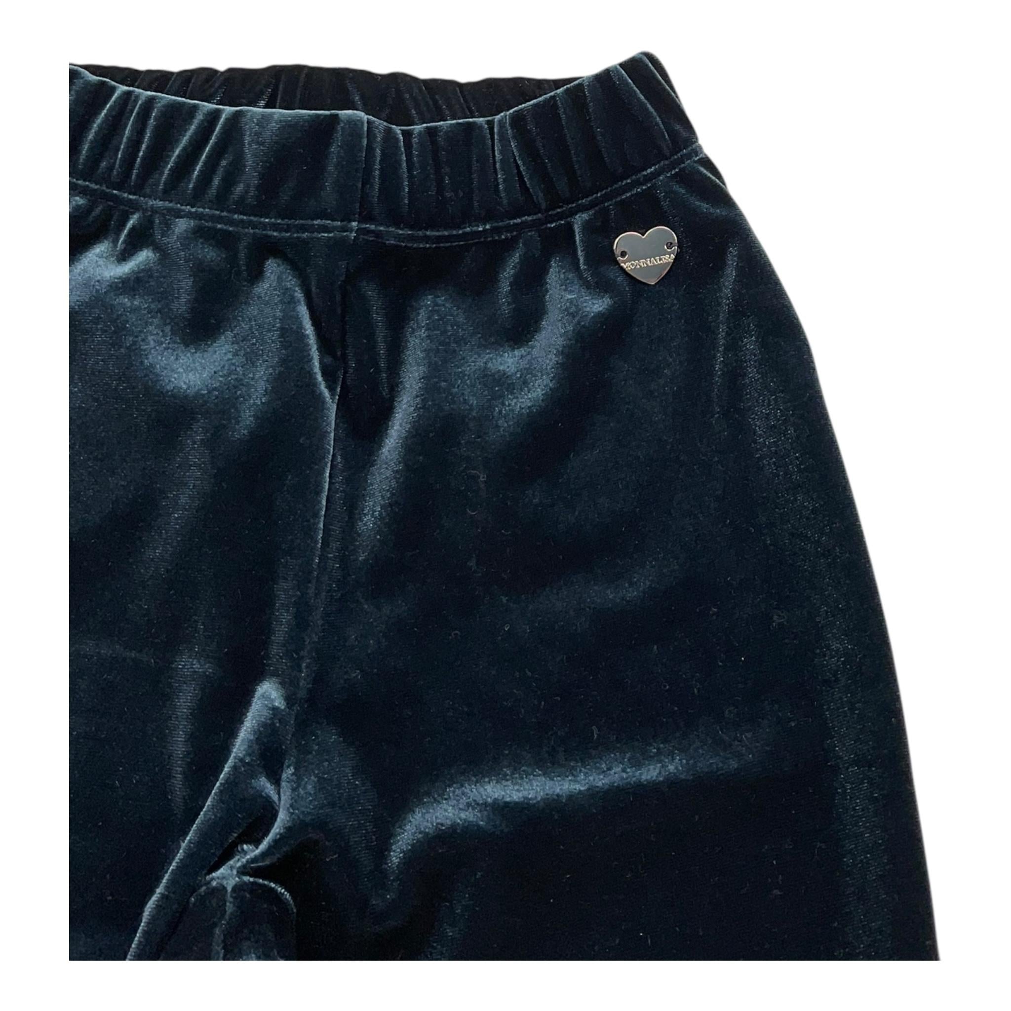 MONNALISA pantalone tinta unita modello zampa in velluto Blu per Bambina 17D408X BLU MONNALISA