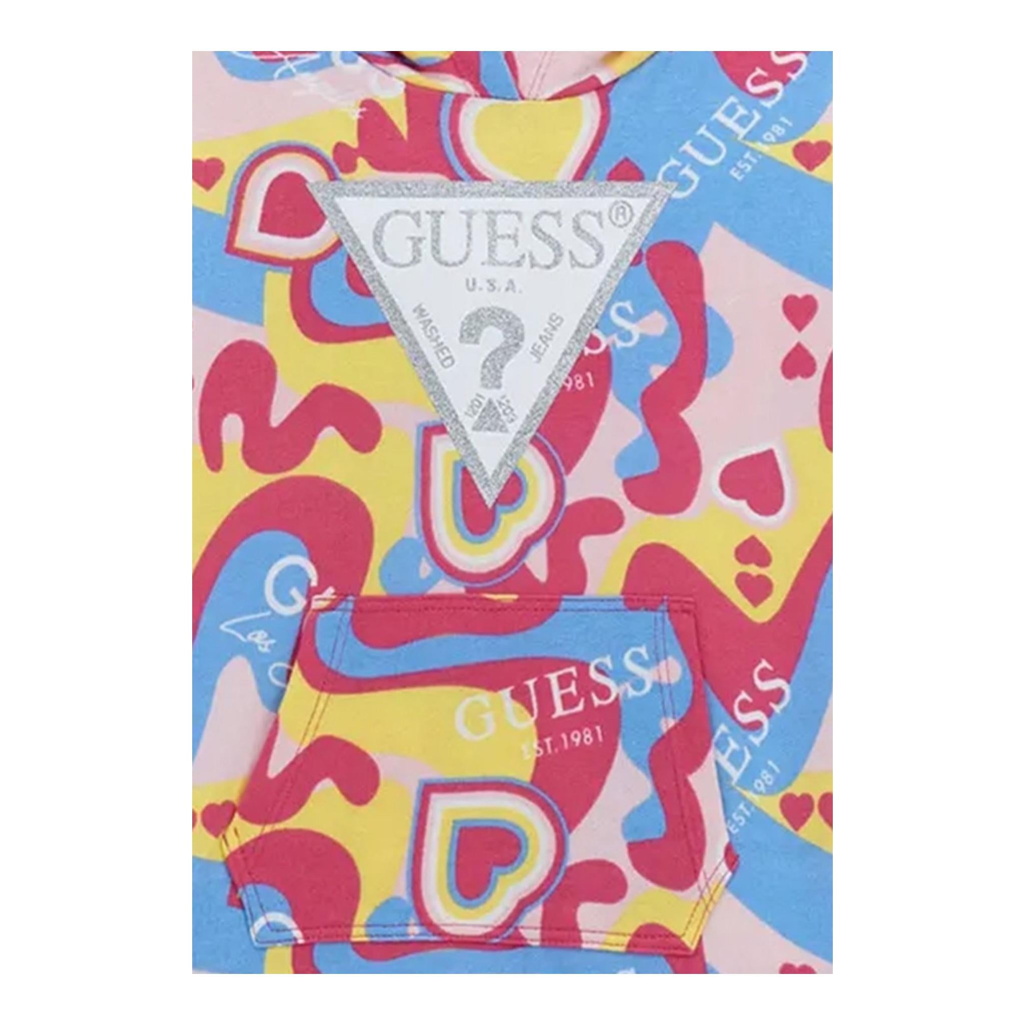 GUESS abito modello felpa multicolor con fantasia e cappuccio Multicolor per Neonata K4YK10KA6R3 MULTICOLOR GUESS