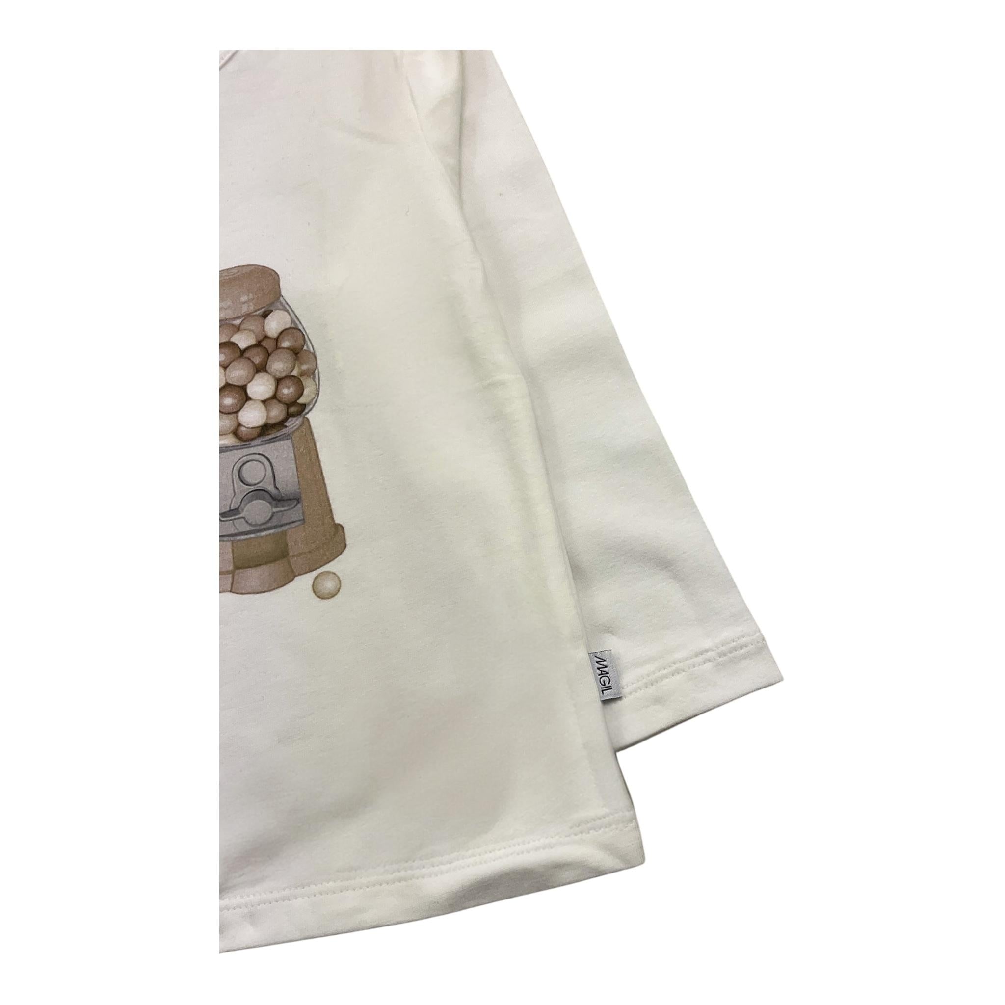 MAGIL shirt girocollo tinta unita con stampa in contrasto Panna per Bambina GN26055 PANNA MAGIL