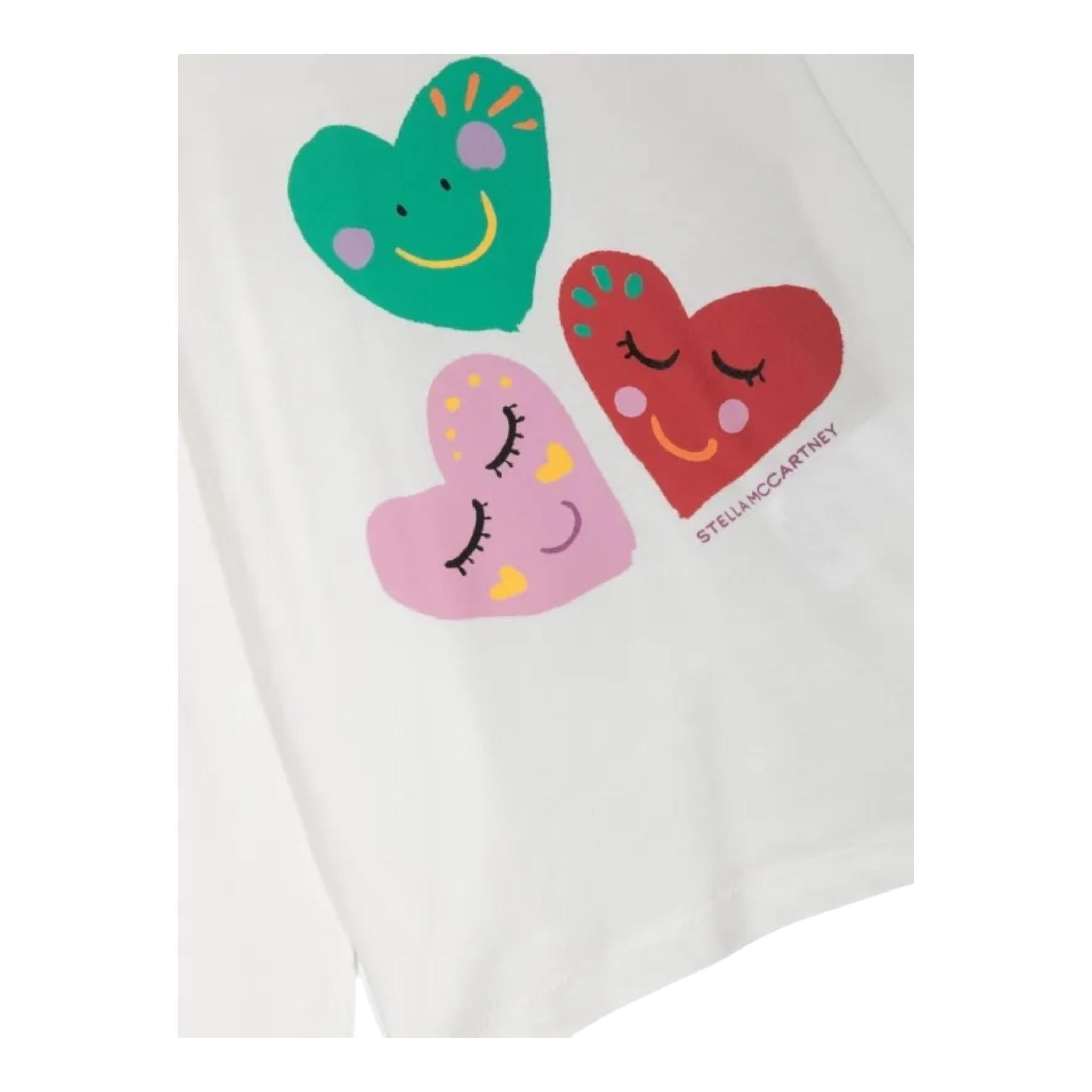 STELLA McCARTNEY shirt girocollo tinta unita con stampa in contrasto Bianco per Bambina TT8060 BIANCO STELLA McCARTNEY