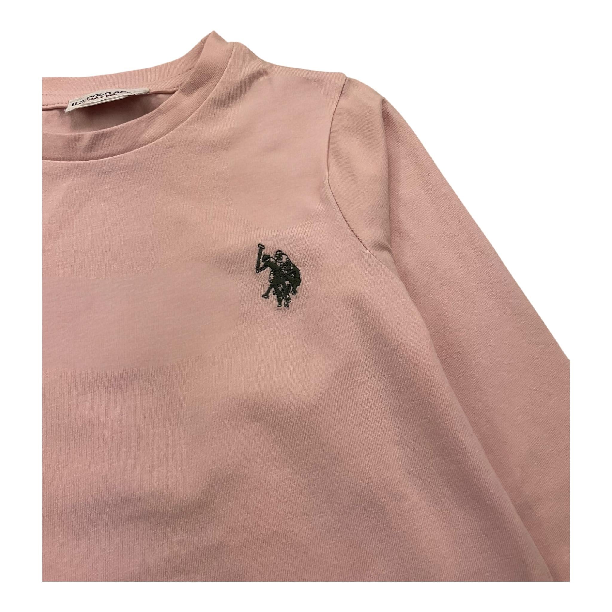 U.S. POLO ASSN shirt girocollo tinta unita con logo Rosa per Bambina US40668 ROSA U.S. POLO ASSN
