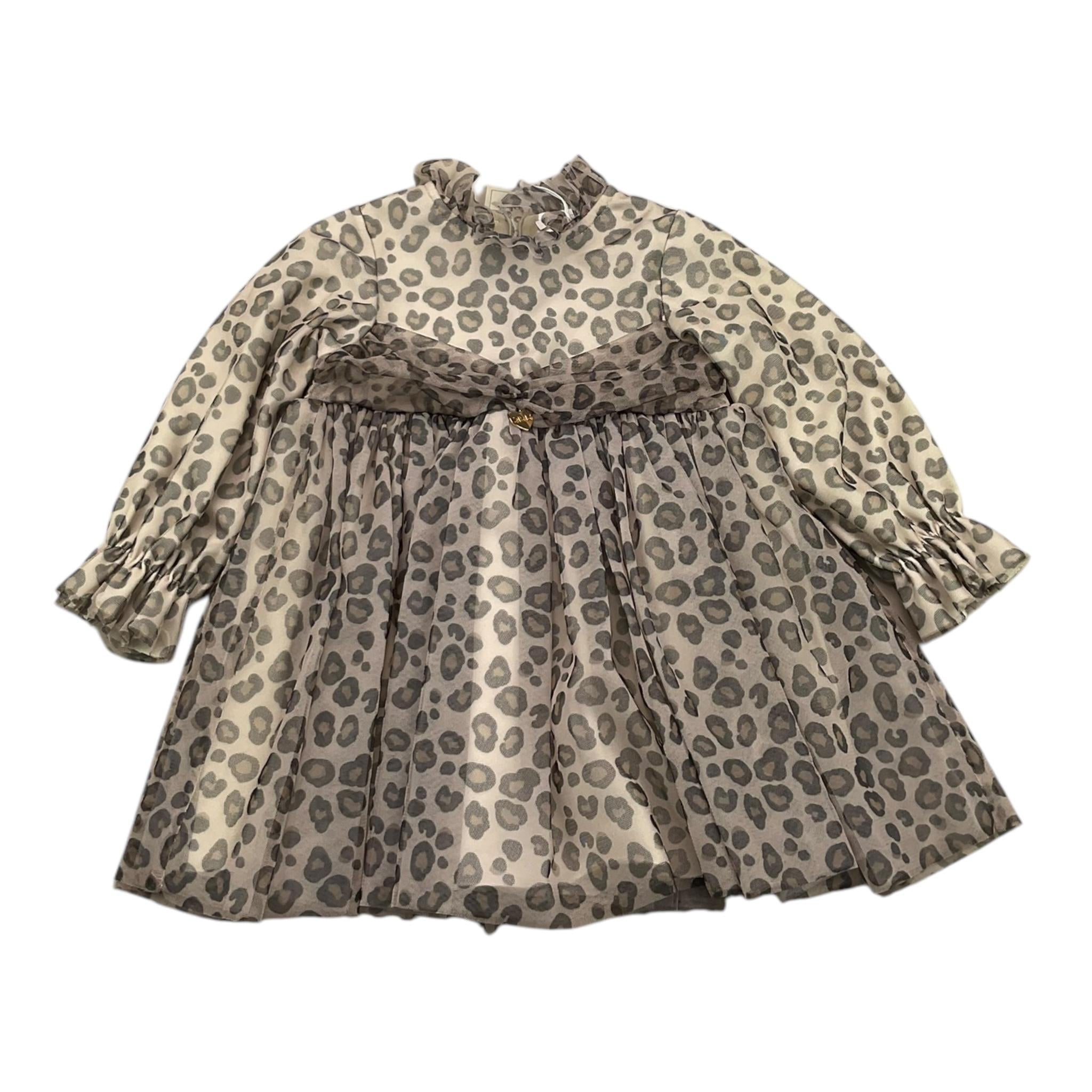 LE BEBE' abito manica lunga fantasia maculata Beige per Neonata LBG6095 BEIGE LE BEBE'