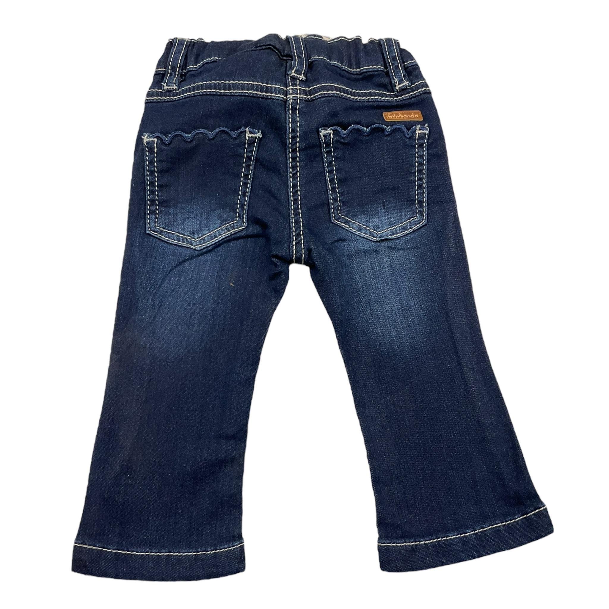 MINI BANDA jeans tinta unita modello zampa Blu per Neonata 3A721 BLU MINI BANDA