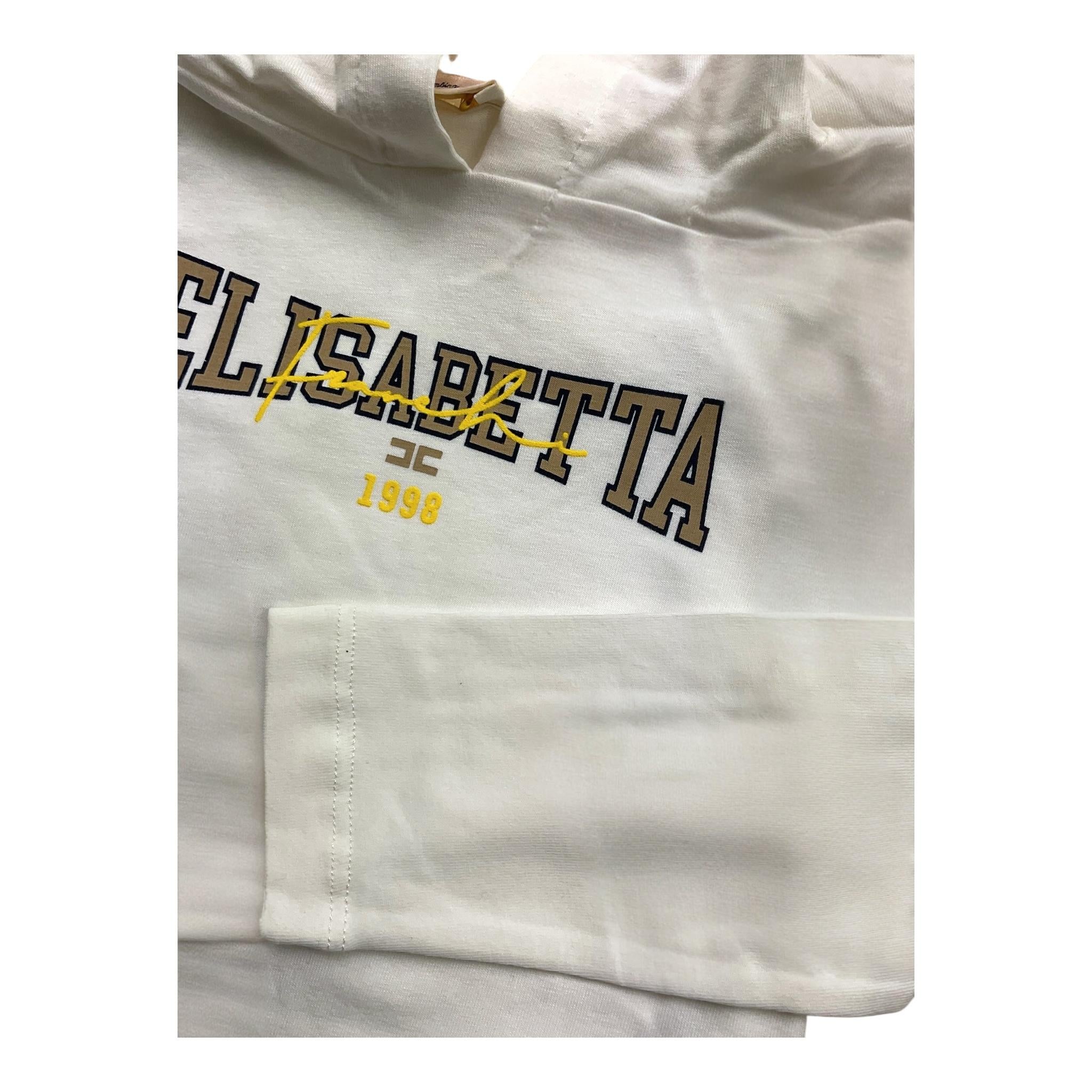 ELISABETTA FRANCHI shirt tinta unita cn cappuccio e logo Panna per Neonata EGTS083 PANNA ELISABETTA FRANCHI
