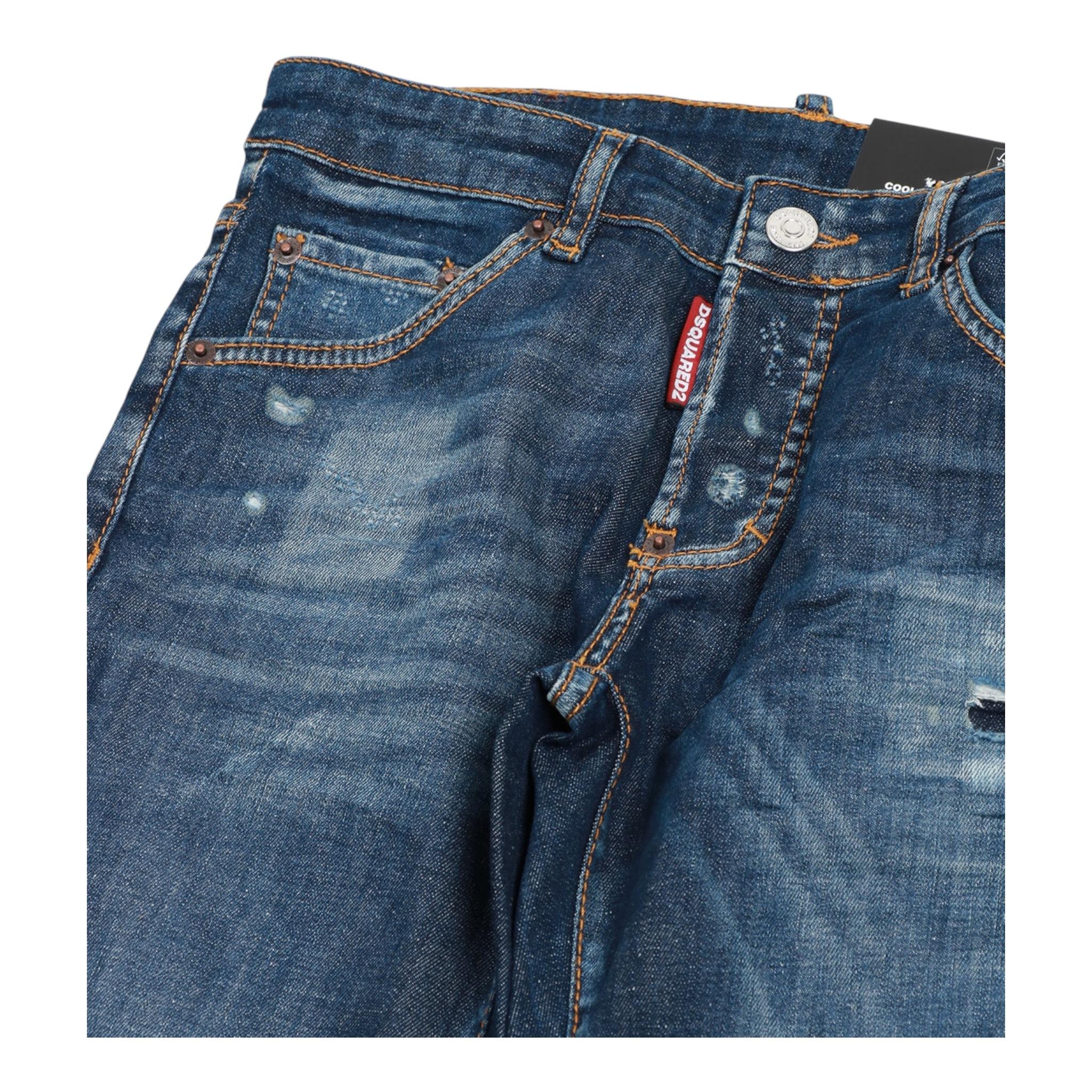 DSQUARED2 jeans tinta unita con strappi Blu per Bambino DQ0236 BLU DSQUARED2
