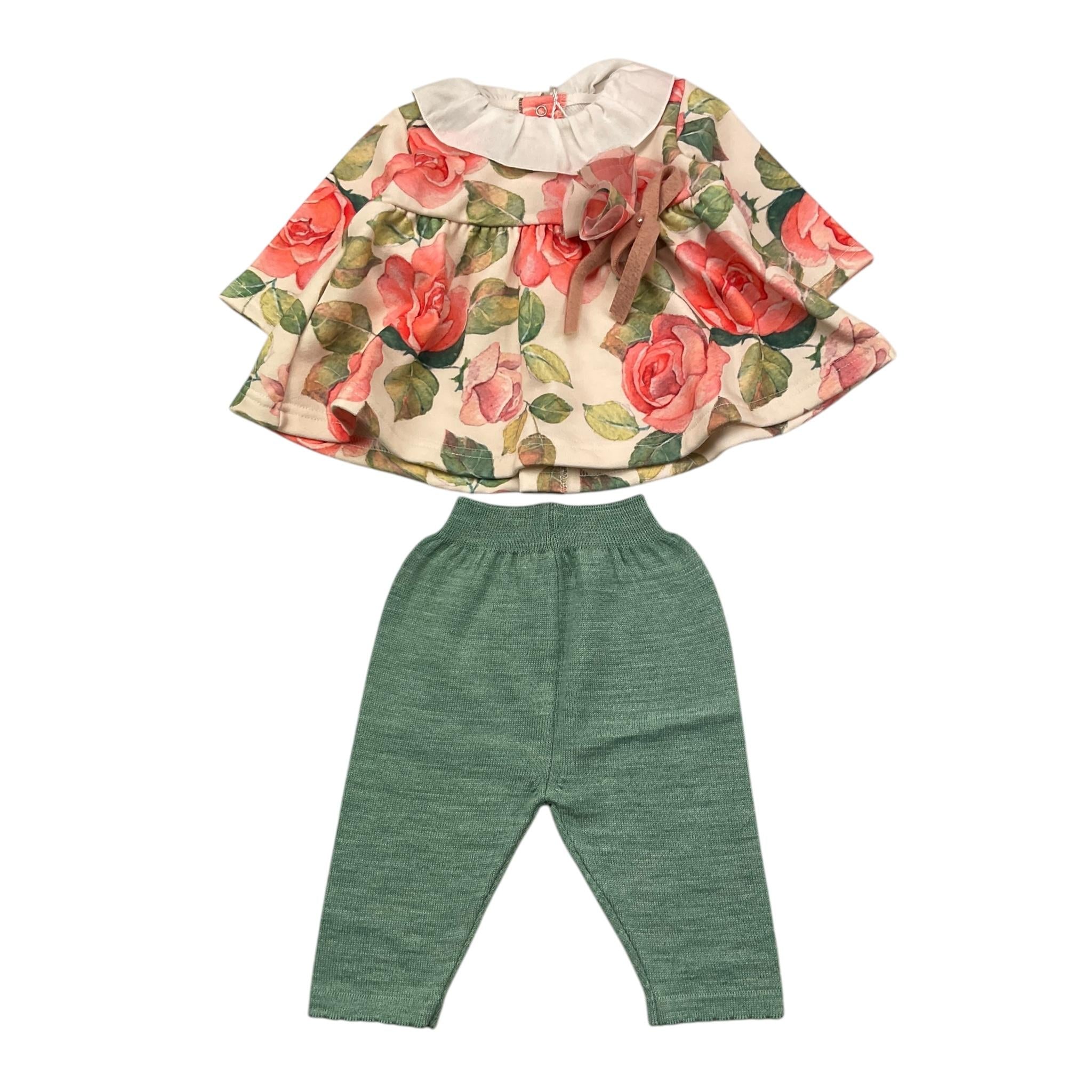 BARCELLINO completo 2pz camicia-leggins con fantasia fiori Bianco per Neonata 106203 BIANCO BARCELLINO