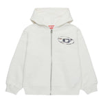 DIESEL felpa tinta unita con zip e cappuccio Bianco per Bambino J02001 BIANCO DIESEL