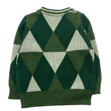 TRUSSARDI maglia girocollo tinta unita fantasia rombi Verde per Neonato TIA25120MA VERDE TRUSSARDI