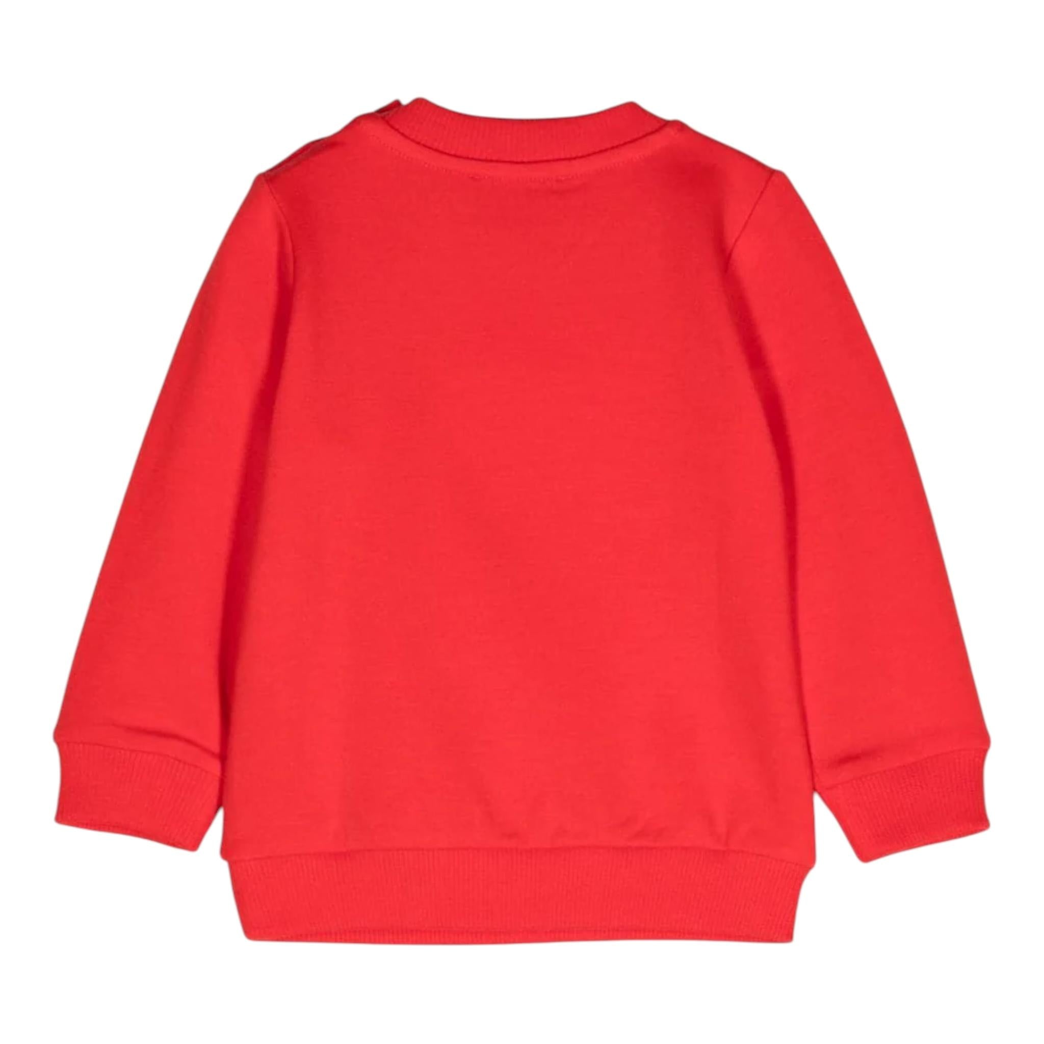 MOSCHINO felpa chiusa girocollo tinta unita con stampa in contrasto Rosso per Neonato M6F04Q ROSSO MOSCHINO