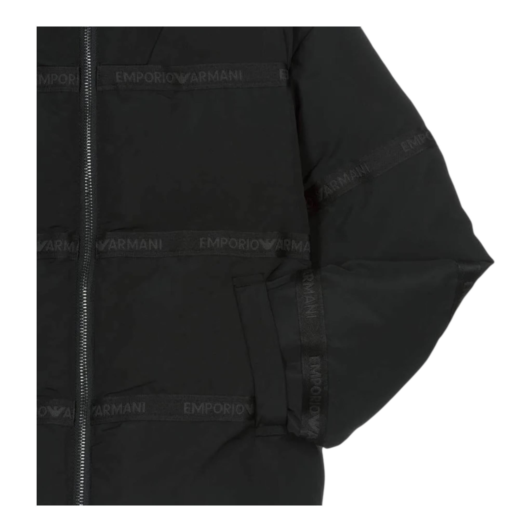 EMPORIO ARMANI giubbino tinta unita con zip e cappuccio Nero per Bambino 6R4B90 NERO EMPORIO ARMANI