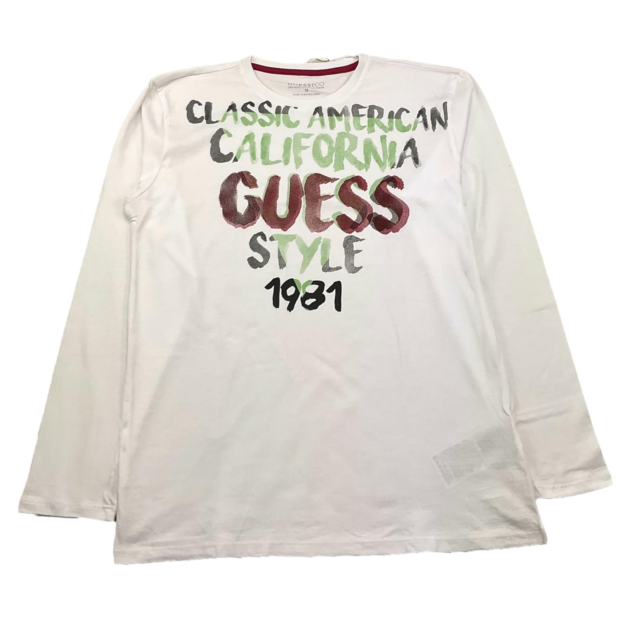 GUESS shirt girocollo tinta unita cn stampa in contrasto Bianco per Bambino L4YI23K8HM3 BIANCO GUESS