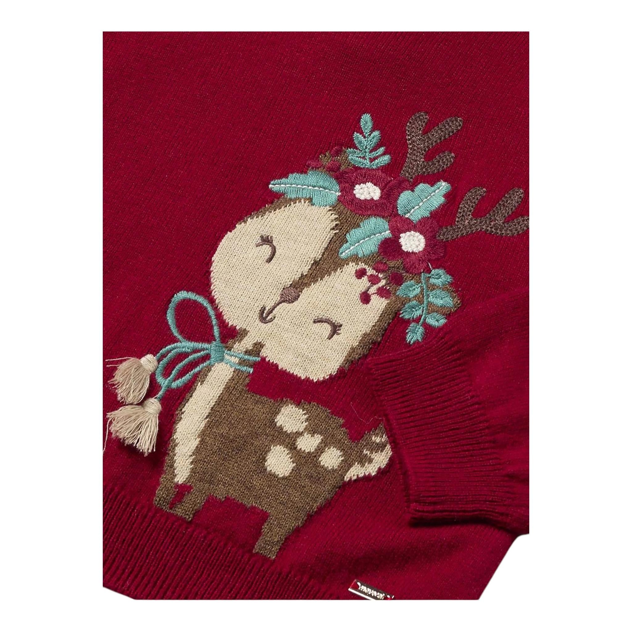 MAYORAL maglia girocollo tinta unita con ricami Rosso per Bambina 2322J ROSSO MAYORAL