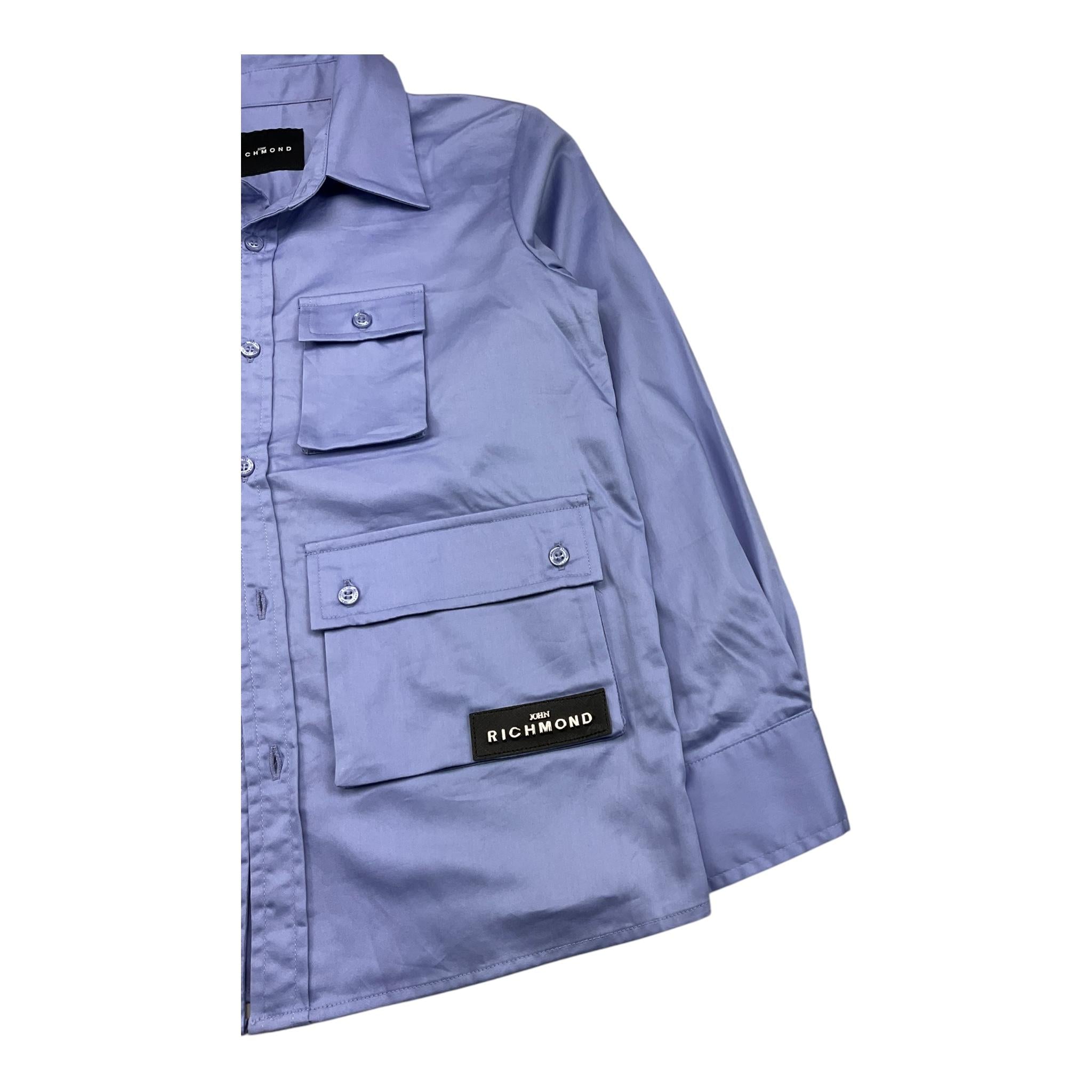 JOHN RICHMOND camicia manica lunga tinta unita con tasche Azzurro per Bambino RBA25141CA AZZURRO JOHN RICHMOND