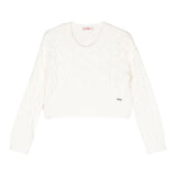 LIU JO maglia girocollo tinta unita con trecce Bianco per Bambina GF4214X BIANCO LIU JO