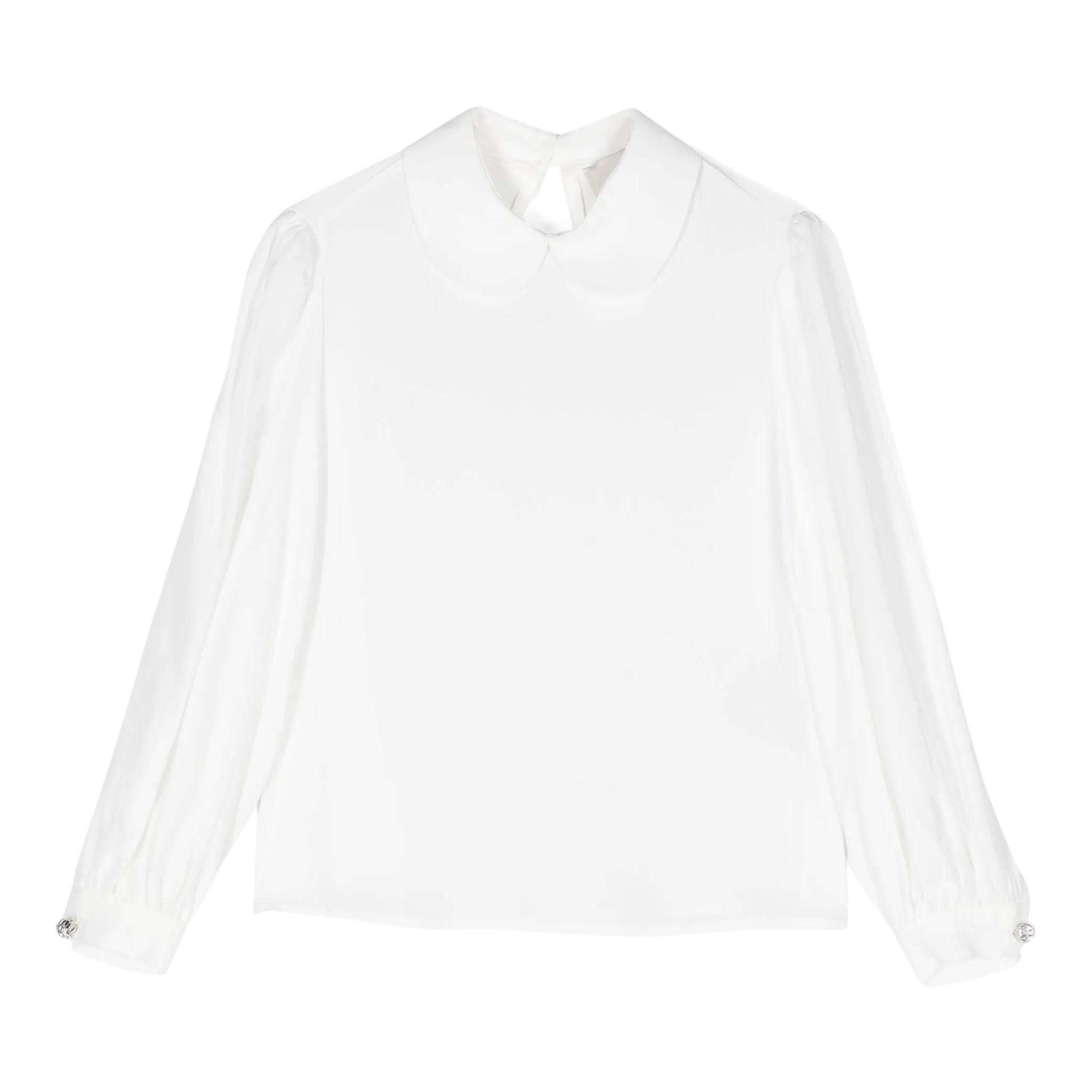 SIMONETTA camicia manica lunga tinta unita Bianco per Bambina SV5A40 BIANCO SIMONETTA