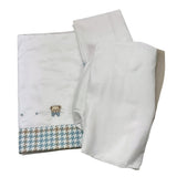 PETIT set lenzuola 3 pezzi tinta unita con ricami orso Bianco per Neonato S5216368 BIANCO PETIT