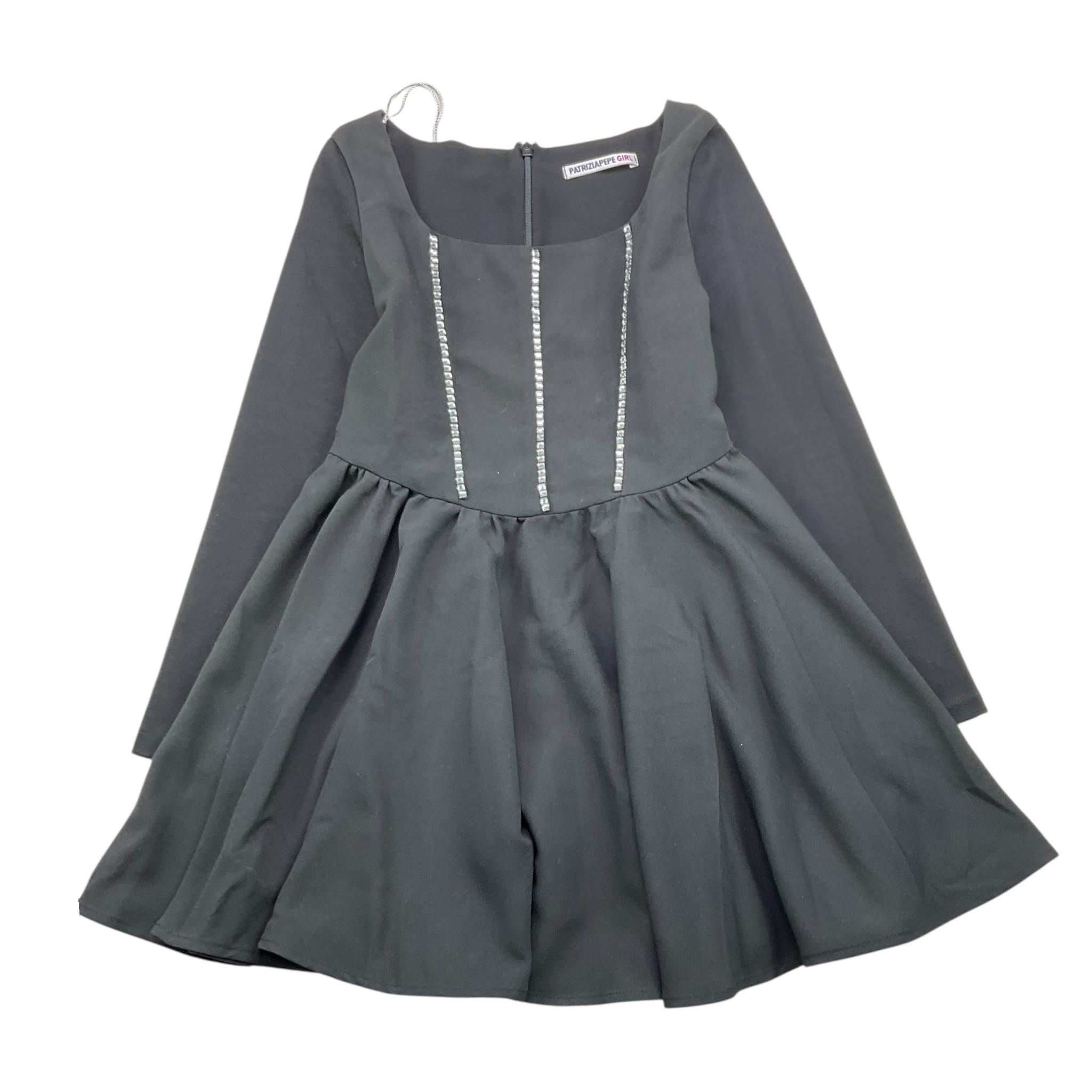 PATRIZIA PEPE abito tinta unita con applicazioni brillantini Nero per Bambina 7A0527 NERO PATRIZIA PEPE