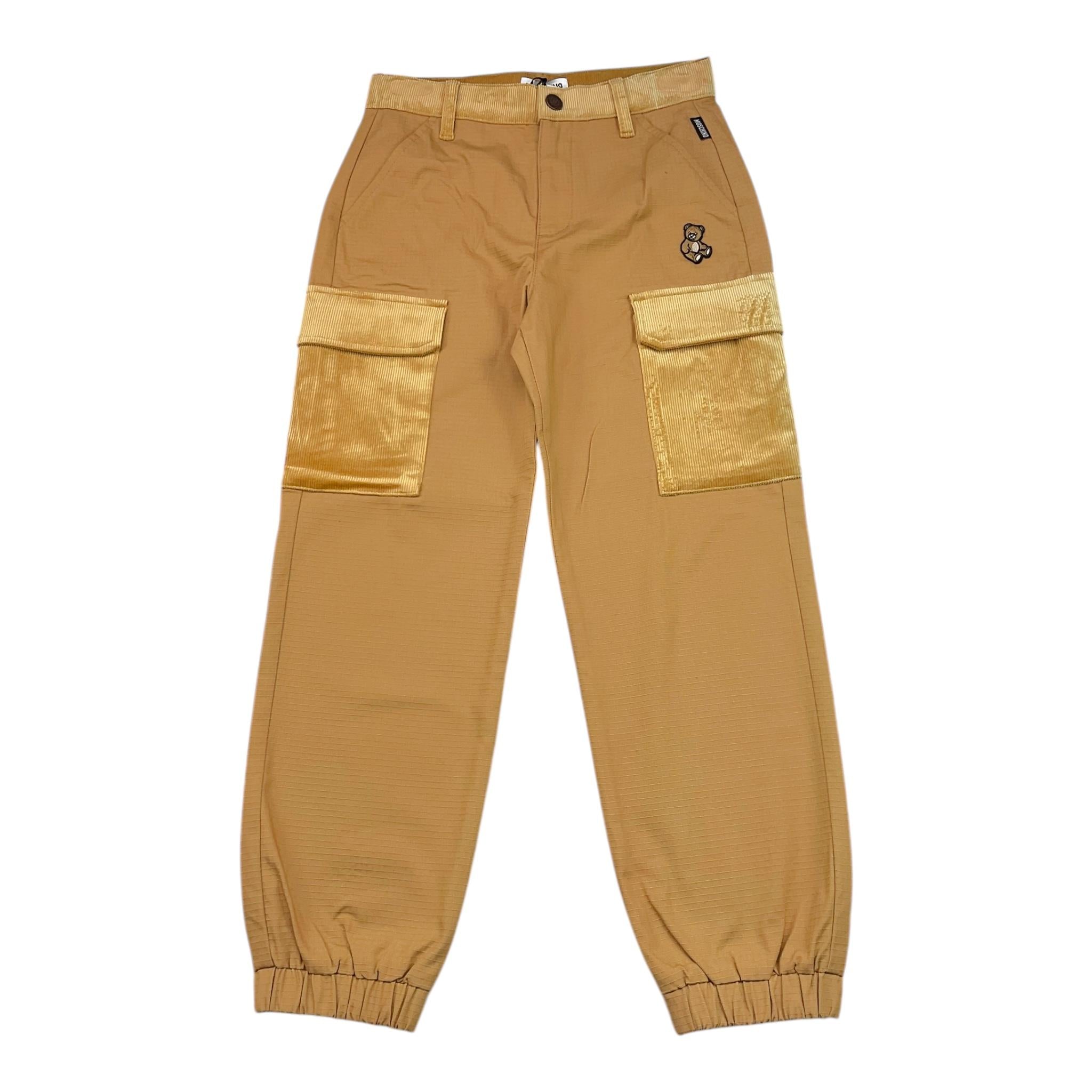 MOSCHINO pantalone tinta unita con girovita regolabile Cammello per Bambino HUP08M CAMMELLO MOSCHINO