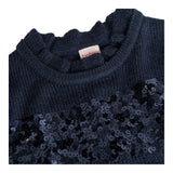 BOBOLI abito in maglia girocollo tinta unita cn paillttes Blu per Bambina 729244 BLU BOBOLI
