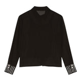 PATRIZIA PEPE camicia con sottona tinta unita con brillantini Nero per Bambina 7C0252 NERO PATRIZIA PEPE