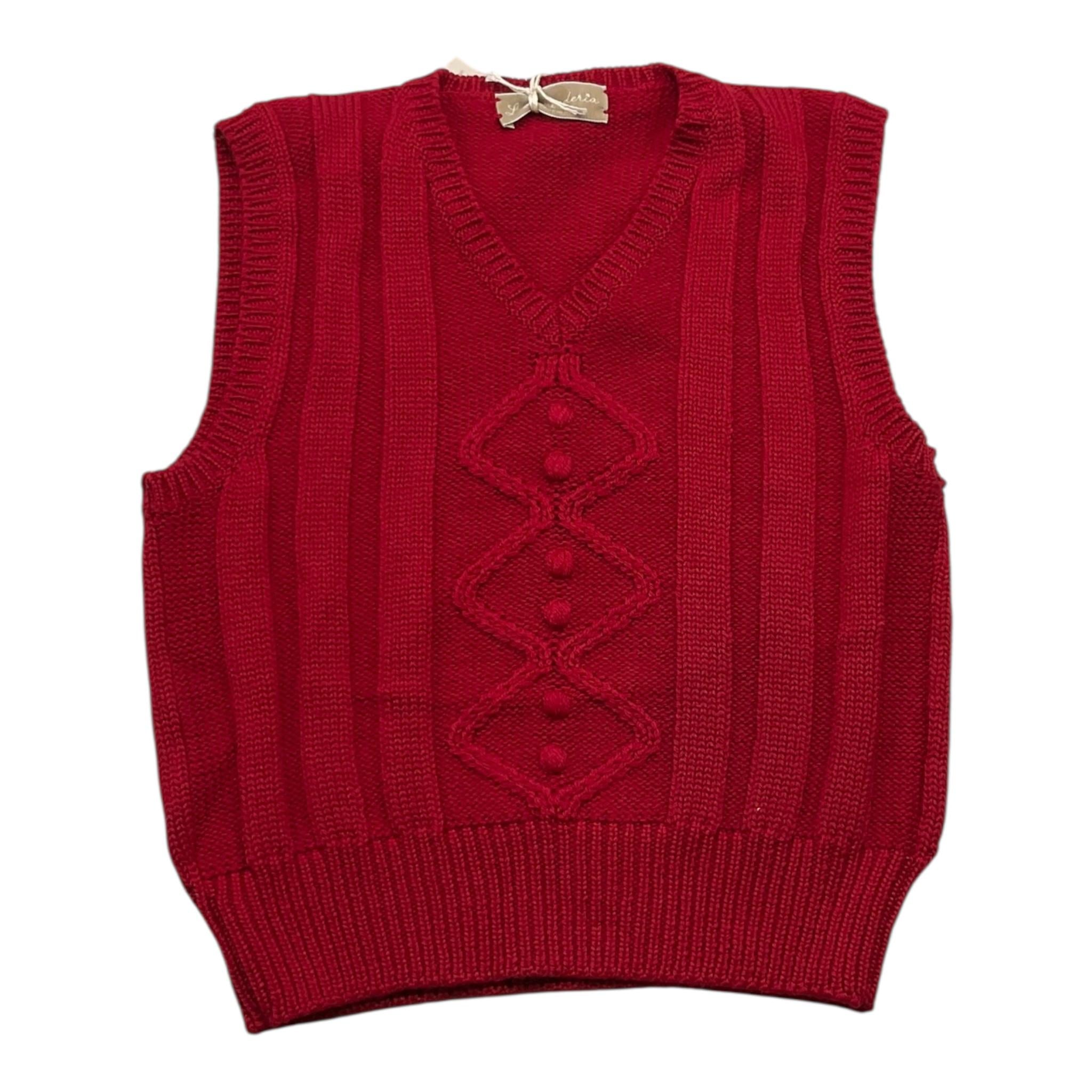LA STUPENDERIA gilet tinta unita in maglia Rosso per Bambina WJGL42 ROSSO LA STUPENDERIA