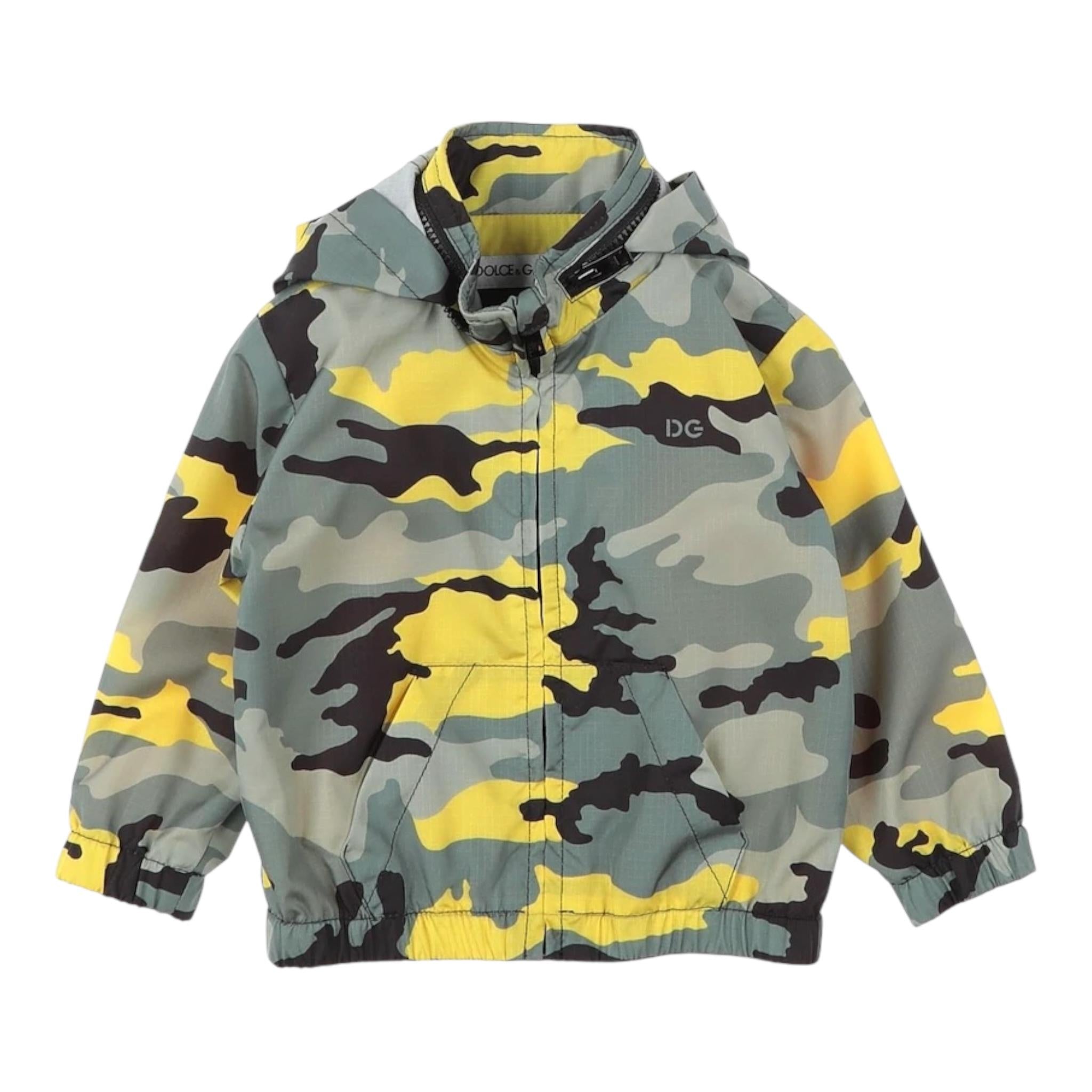 DOLCE & GABBANA giubbino fantasia militare con cappuccio Verde per Bambino L4JB2U VERDE DOLCE & GABBANA
