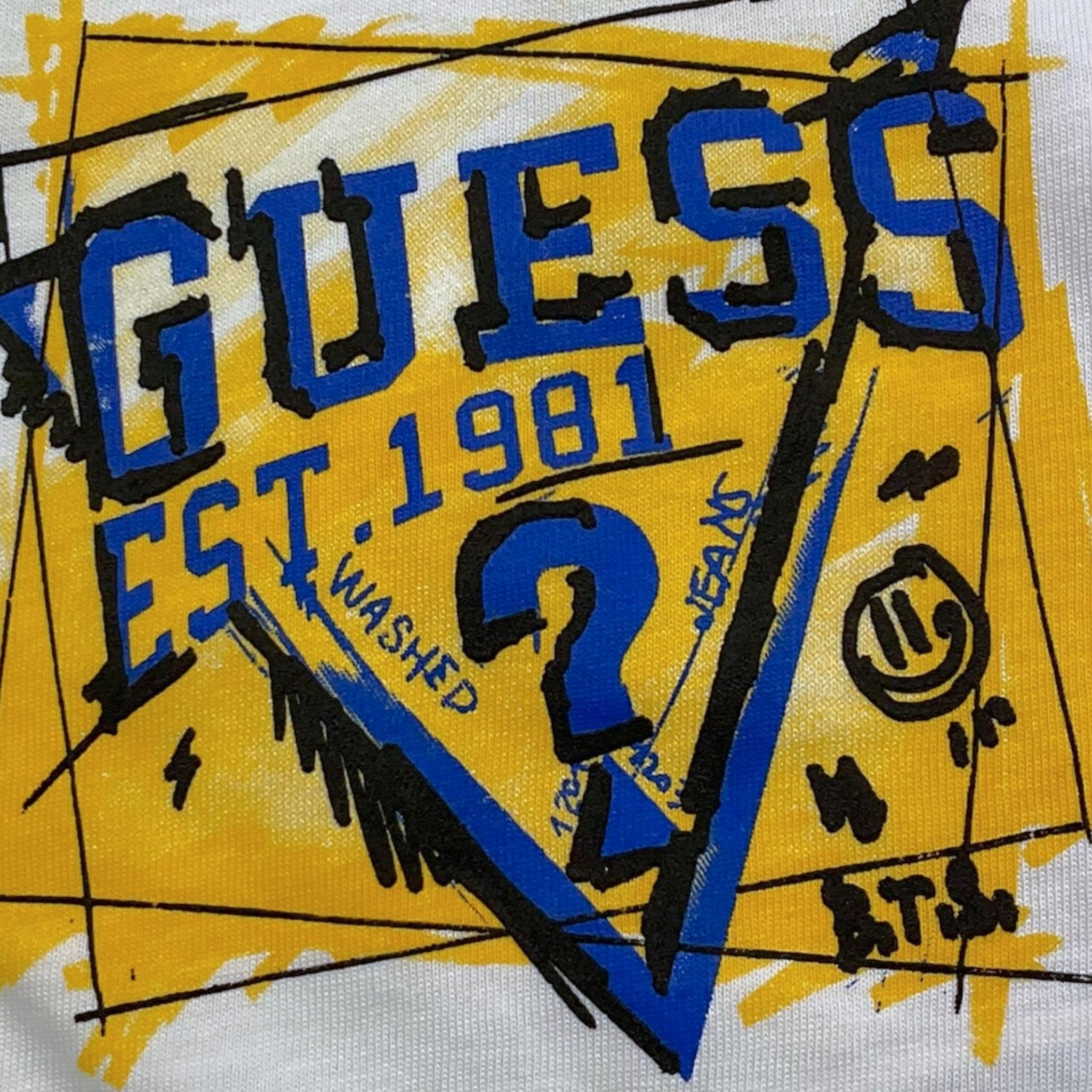 GUESS shirt girocollo tinta unita con stampa Bianco per Bambino N4YI01K8HM4XXJ BIANCO GUESS