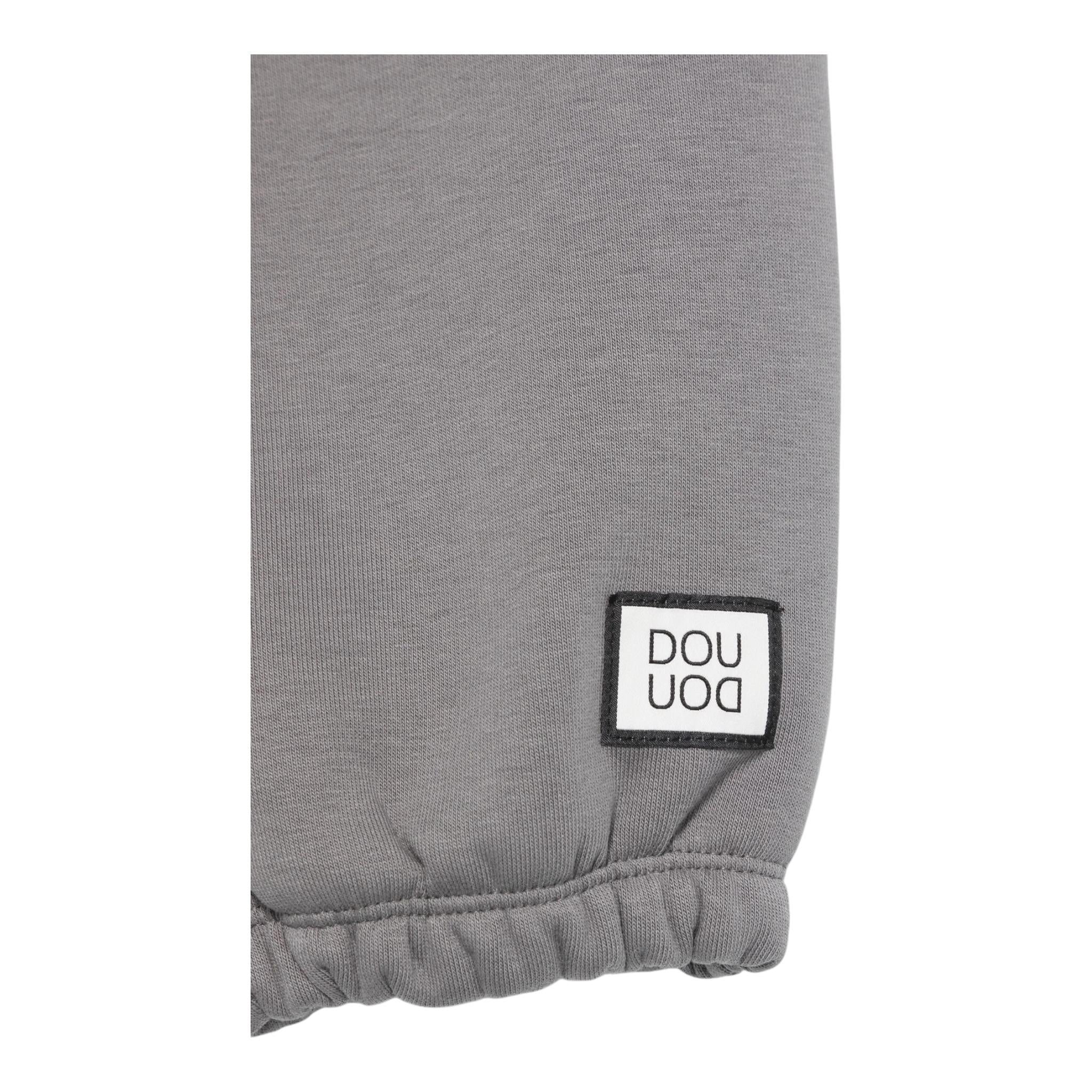 DOU DOU pantalone tuta tinta unita con logo Grigio per Bambino DV6P80 GRIGIO DOU DOU