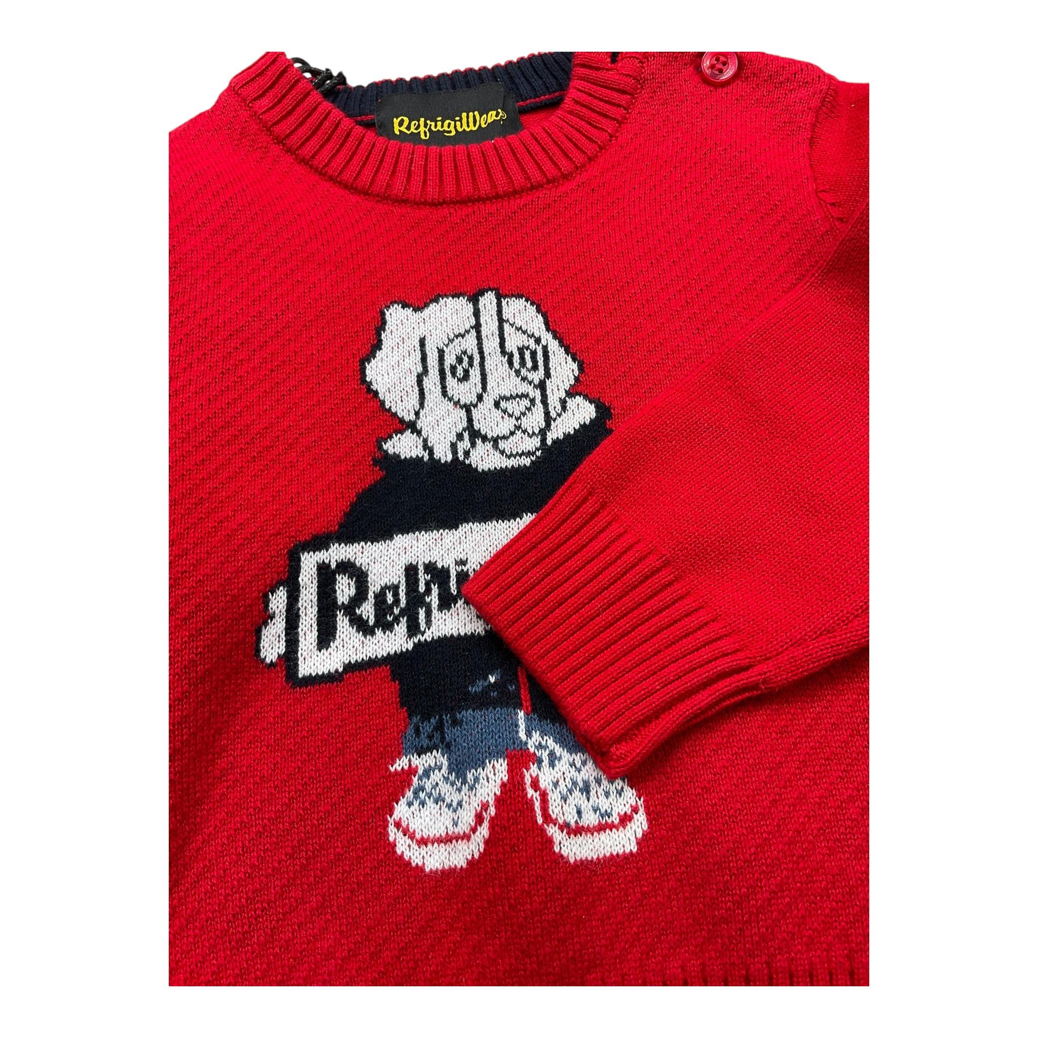 REFRIGIWEAR maglia girocollo tinta unita con ricami Rosso per Neonato RWN817 ROSSO REFRIGIWEAR