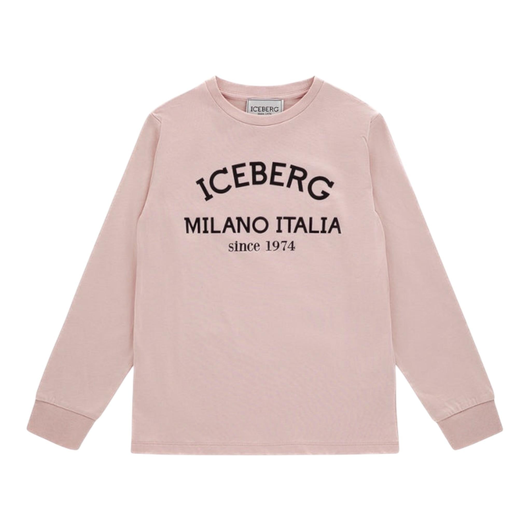 ICEBERG shirt tinta unita con stampa in contrasto Rosa per Bambina TSICE5329JXX ROSA ICEBERG