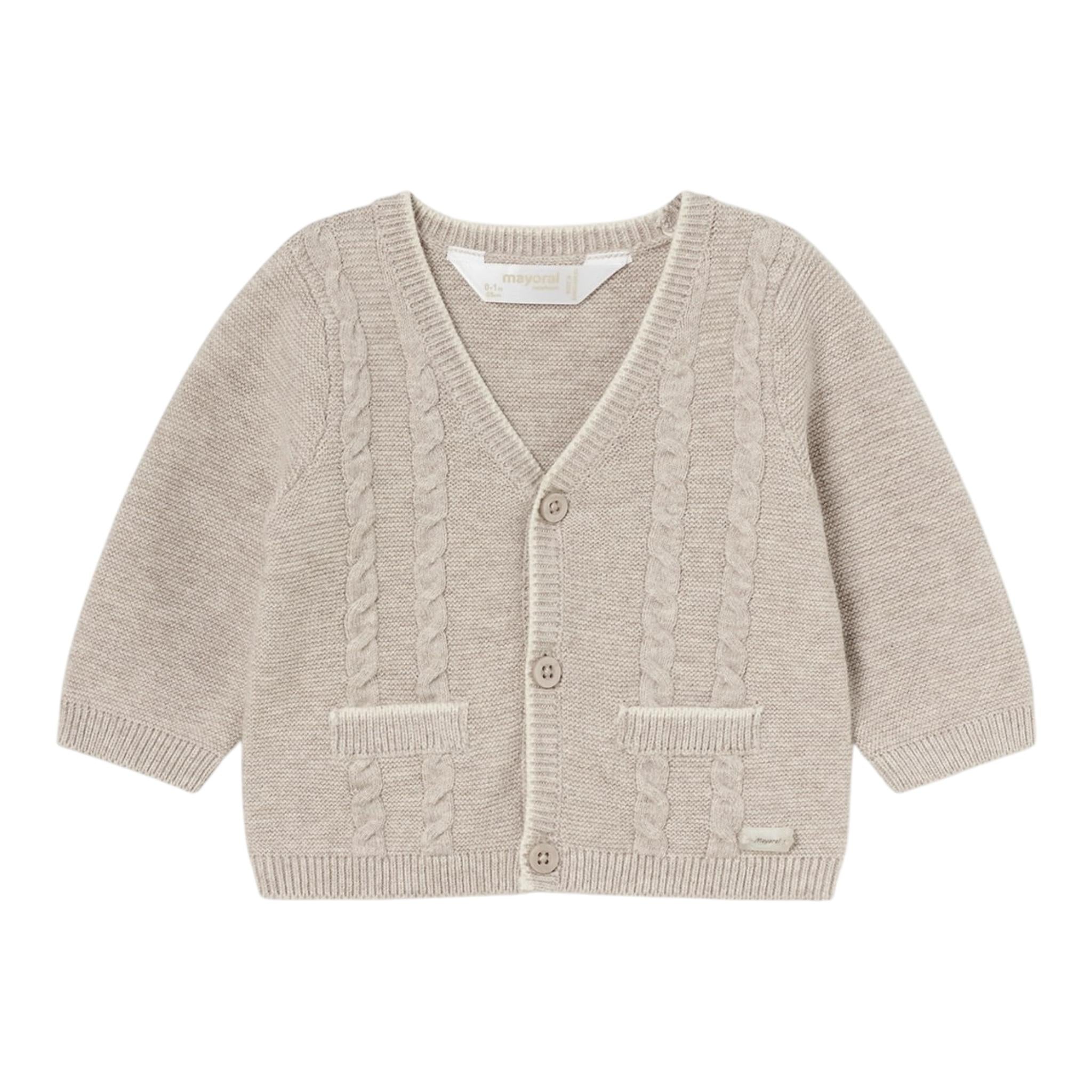 MAYORAL cardigan tinta unita scollo a v Beige per Neonato 2308X BEIGE MAYORAL