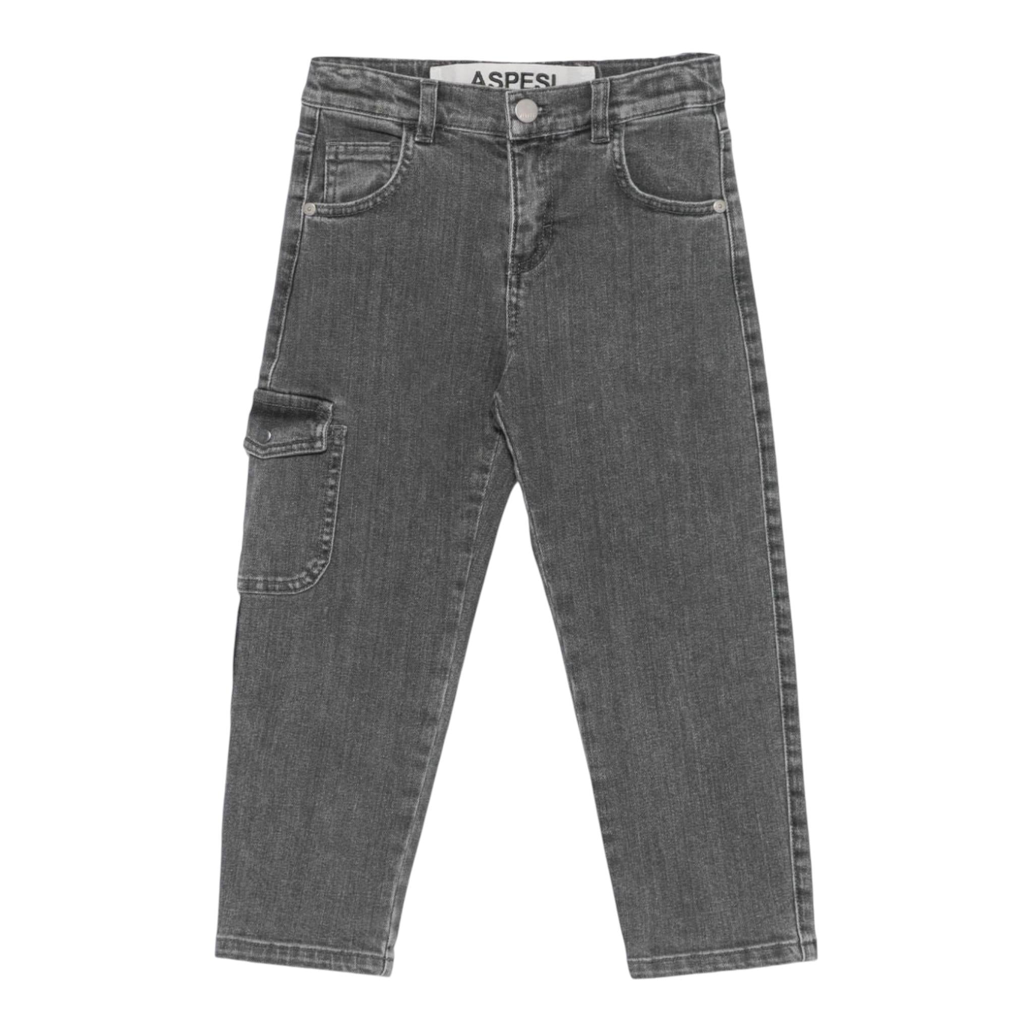 ASPESI jeans tinta unita con tascone Grigio per Bambino F24051PLJ0045 GRIGIO ASPESI