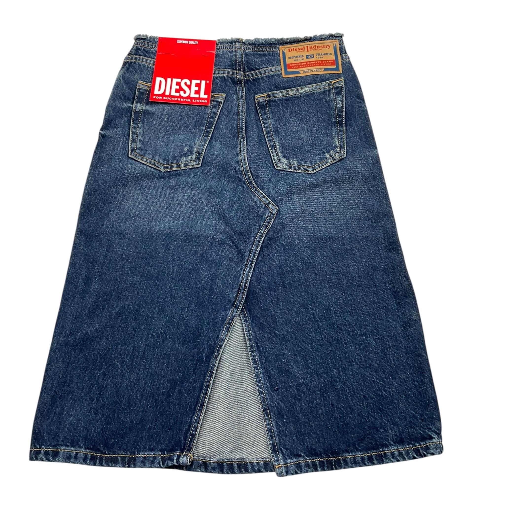 DIESEL gonna in denim tinta unita con spacco posteriore Blu per Bambina J01920 BLU DIESEL