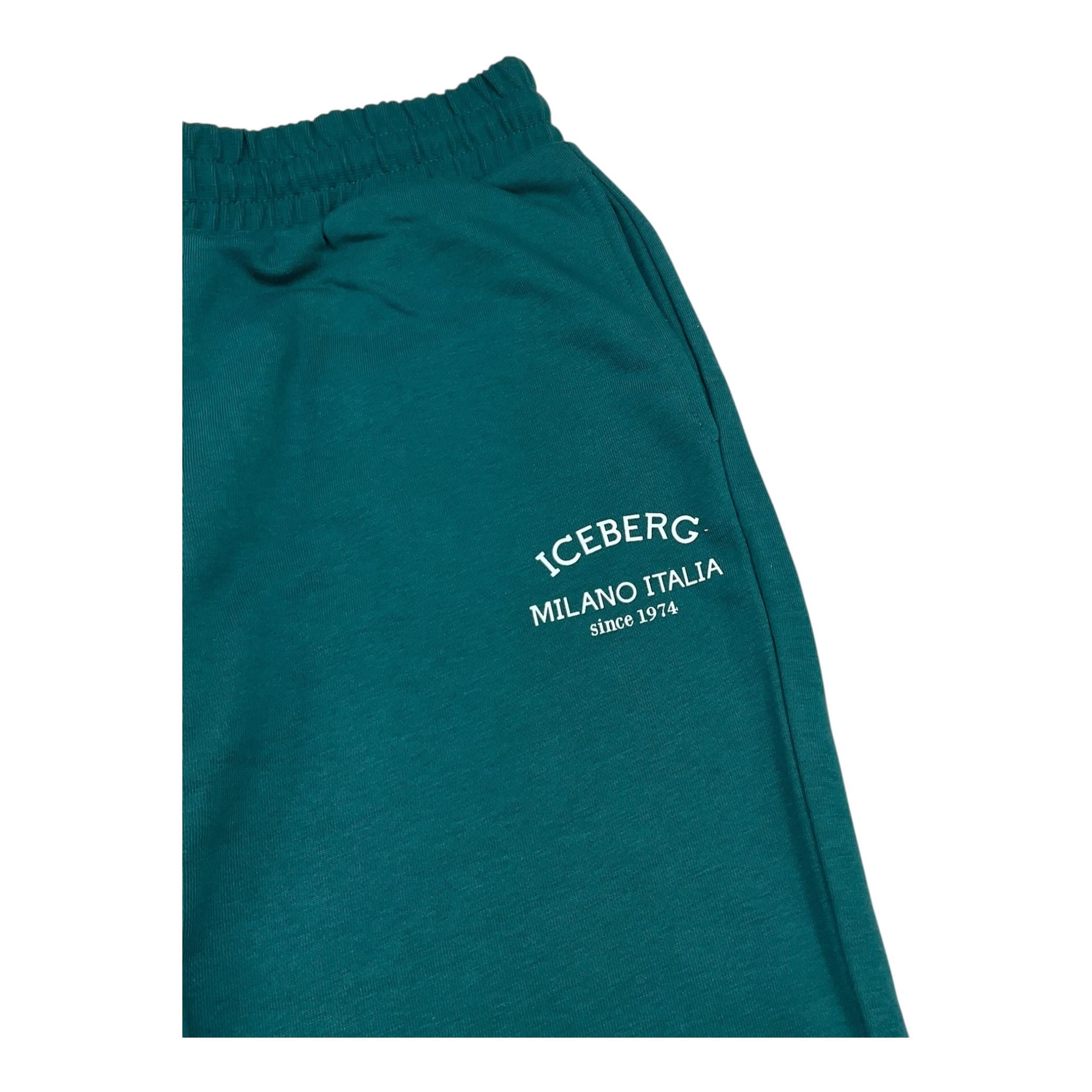 ICEBERG pantalone tuta tinta unita con stampa Verde per Bambino PFICE5316JXXX VERDE ICEBERG