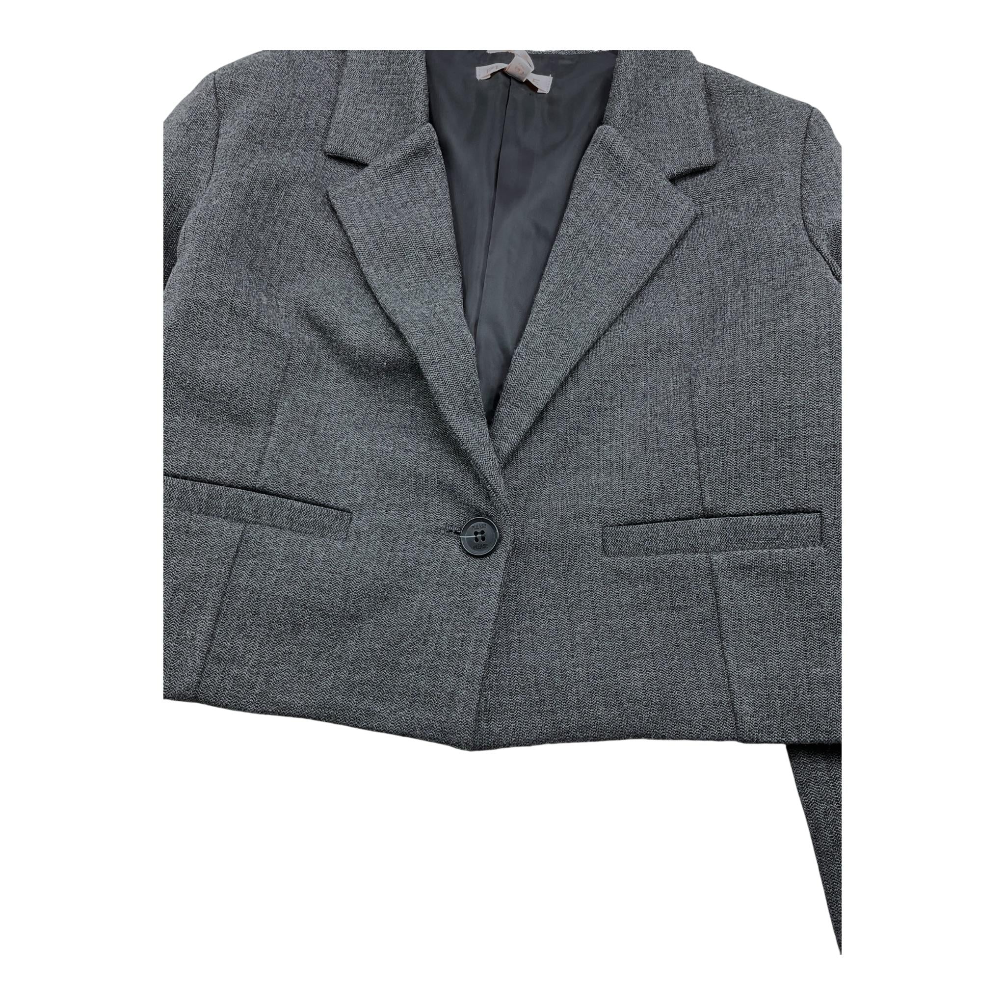 PLEASE giacca modello crop tinta unita Grigio per Bambina JB01172G66 GRIGIO PLEASE
