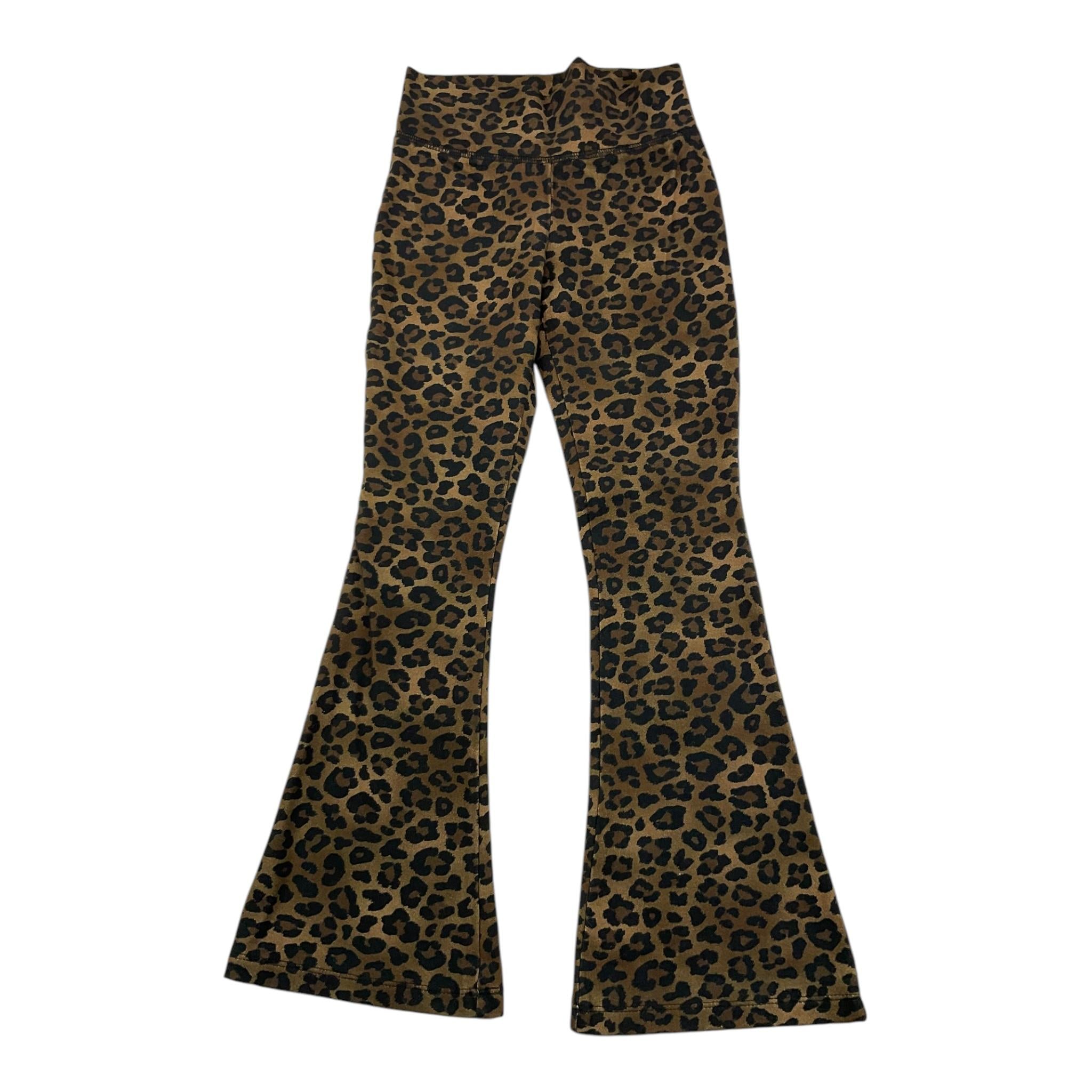 SAINT BARTH leggins tinta unita con fantasia maculata modello a zampa Marrone per Bambina ANRA002 MARRONE SAINT BARTH
