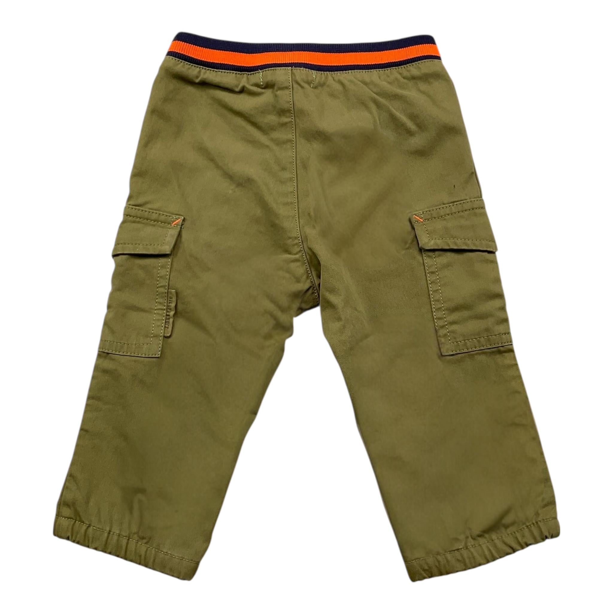 Billy bandit pantalone tinta unita con elastico in vita e tasconi Verde per Neonato PAN0442 VERDE Billy bandit