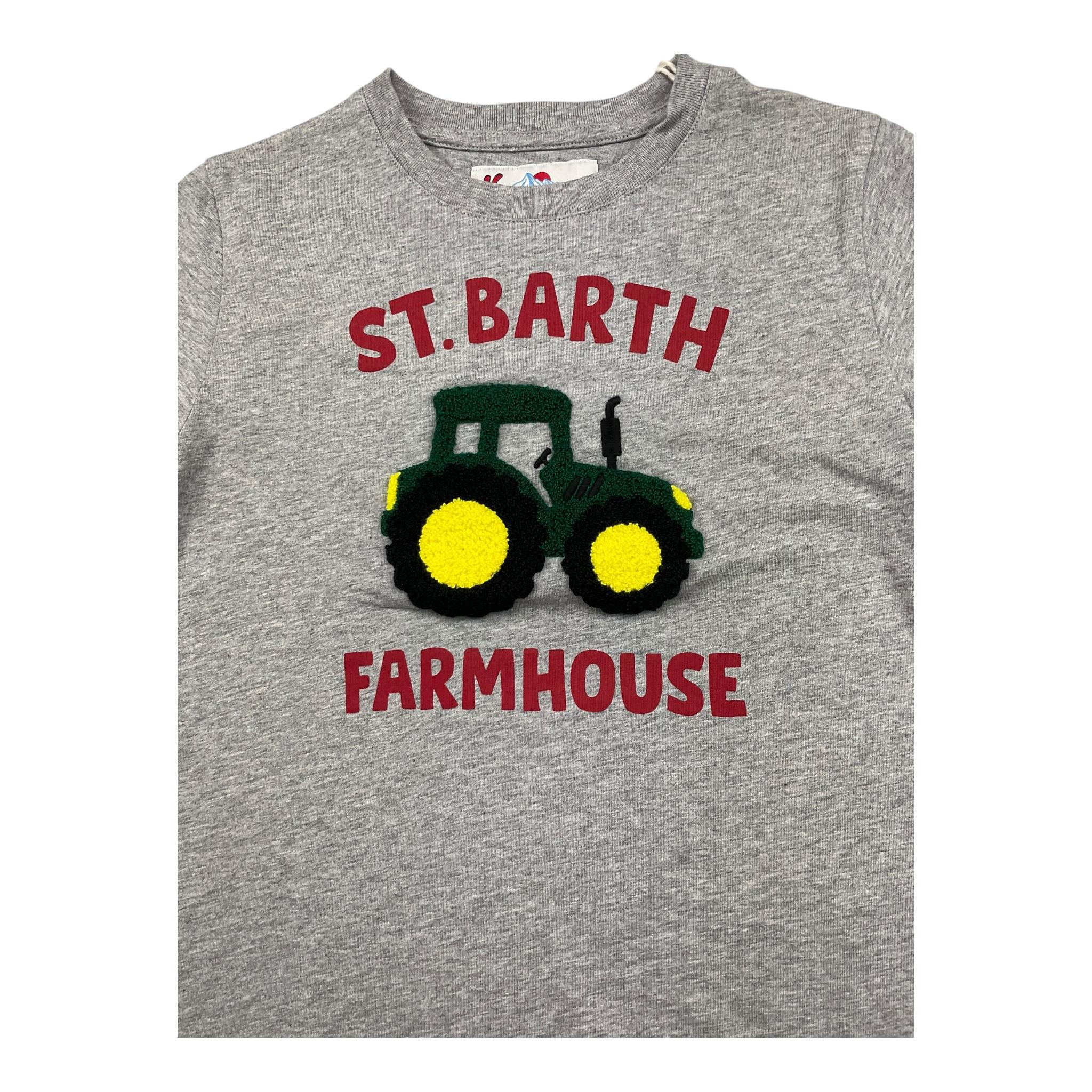 SAINT BARTH t-shirt girocollo tinta unita con stampa Grigio per Bambino FARMHOUSE GRIGIO SAINT BARTH