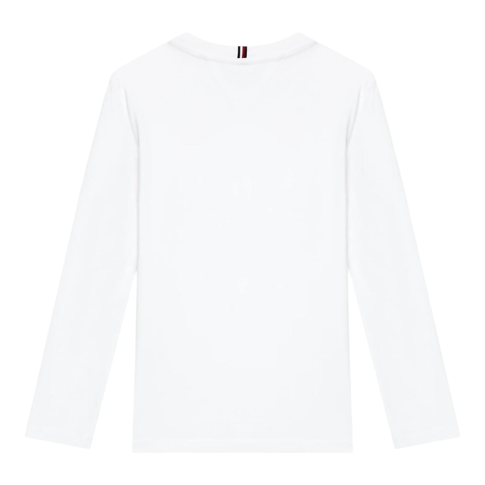 TOMMY HILFIGER shirt girocollo tinta unita con stampa in contrasto Bianco per Bambino KB0KB08659X BIANCO TOMMY HILFIGER