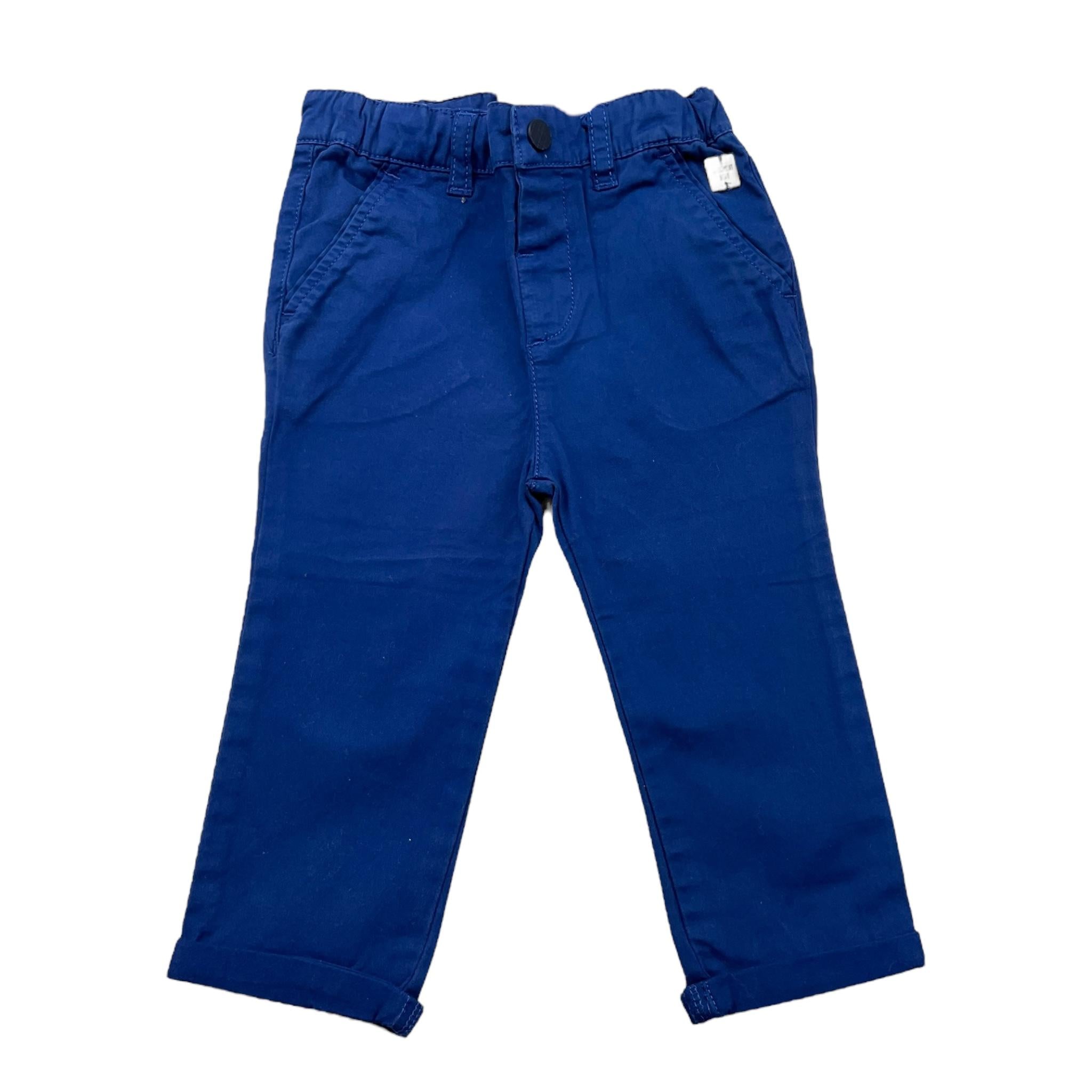 CARRE'MENT BEAU pantalone tinta unita cn girvita regolabile Blu per Neonato Y4134 BLU CARRE'MENT BEAU