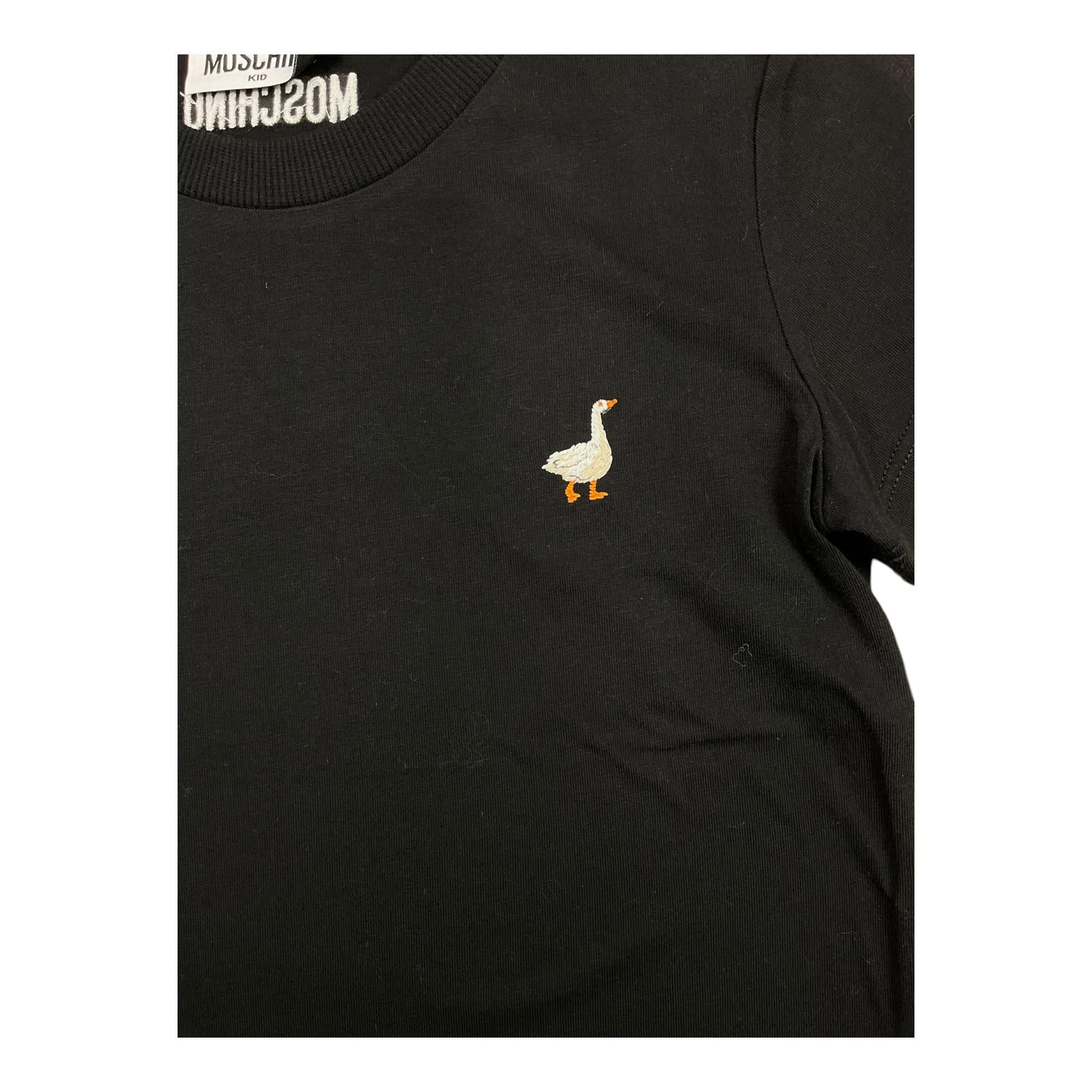 MOSCHINO t-shirt girocollo tinta unita con stampa Nero per Bambino HEM06K NERO MOSCHINO