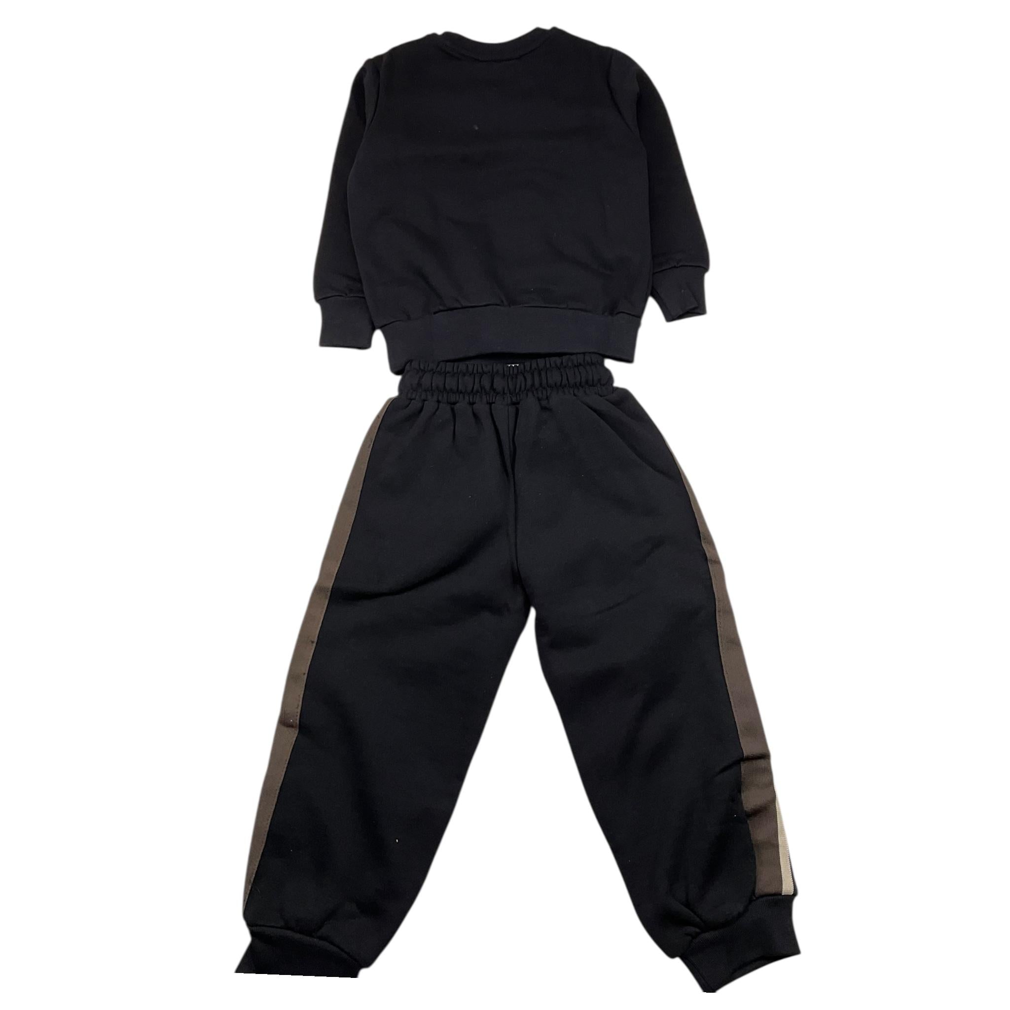 MAISON 9 PARIS completo 2 pezzi felpa-pantalone tinta unita Nero per Bambino F70057J NERO MAISON 9 PARIS