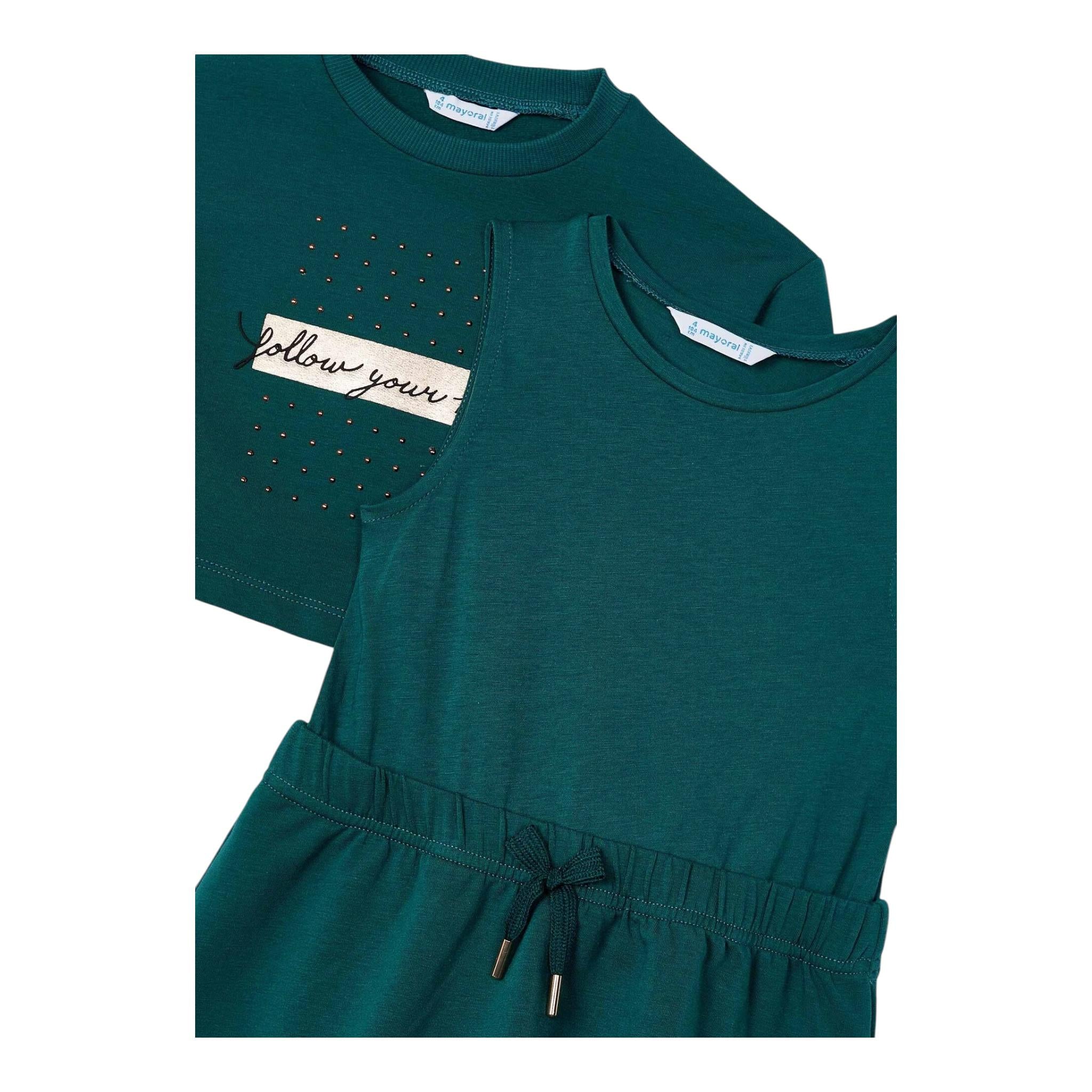 MAYORAL completo 2pz felpa-shorts tinta unita Verde per Bambina 4927 VERDE MAYORAL