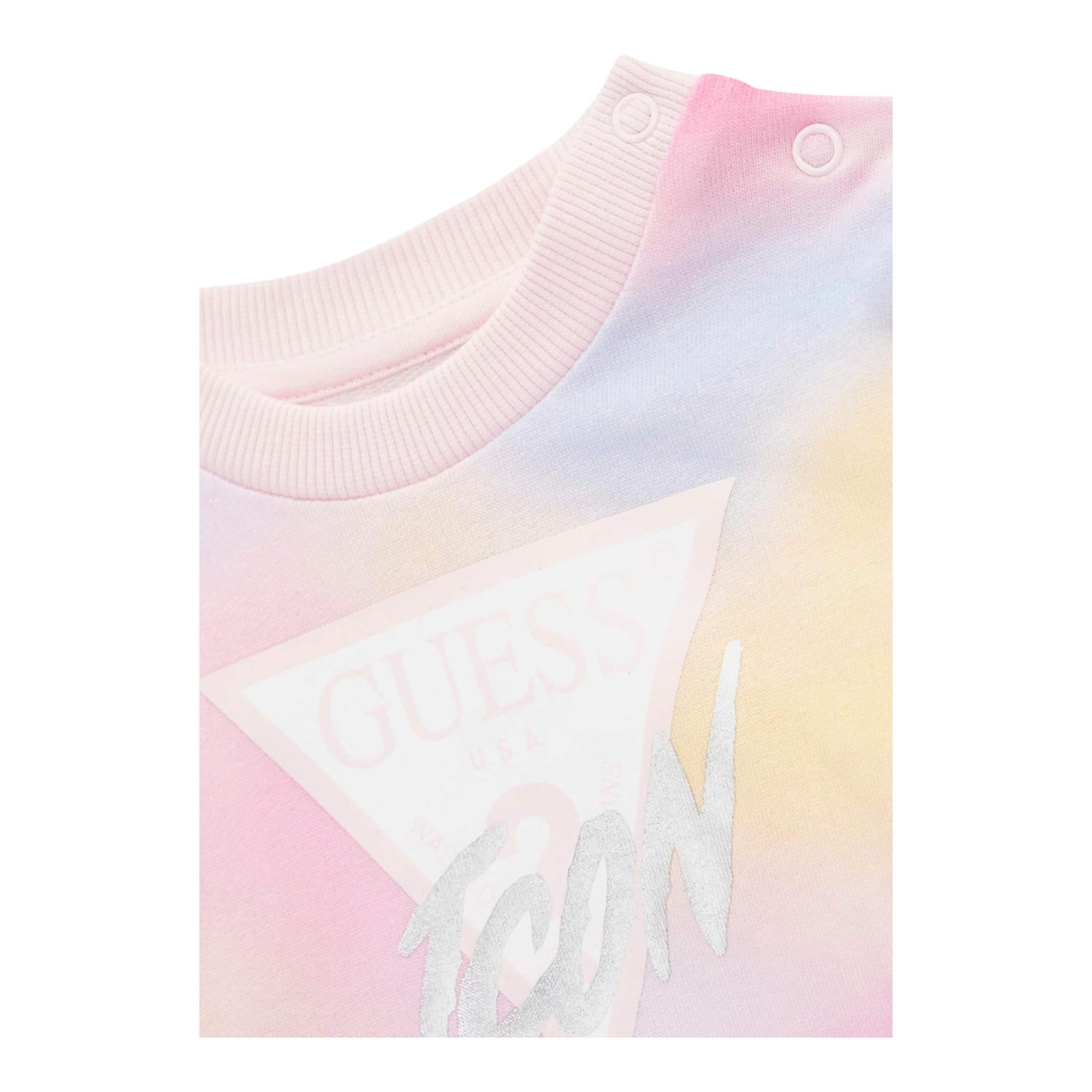 GUESS felpa chiusa girocollo stampa fantasia Rosa per Neonata K4YQ05KA6R3 ROSA GUESS